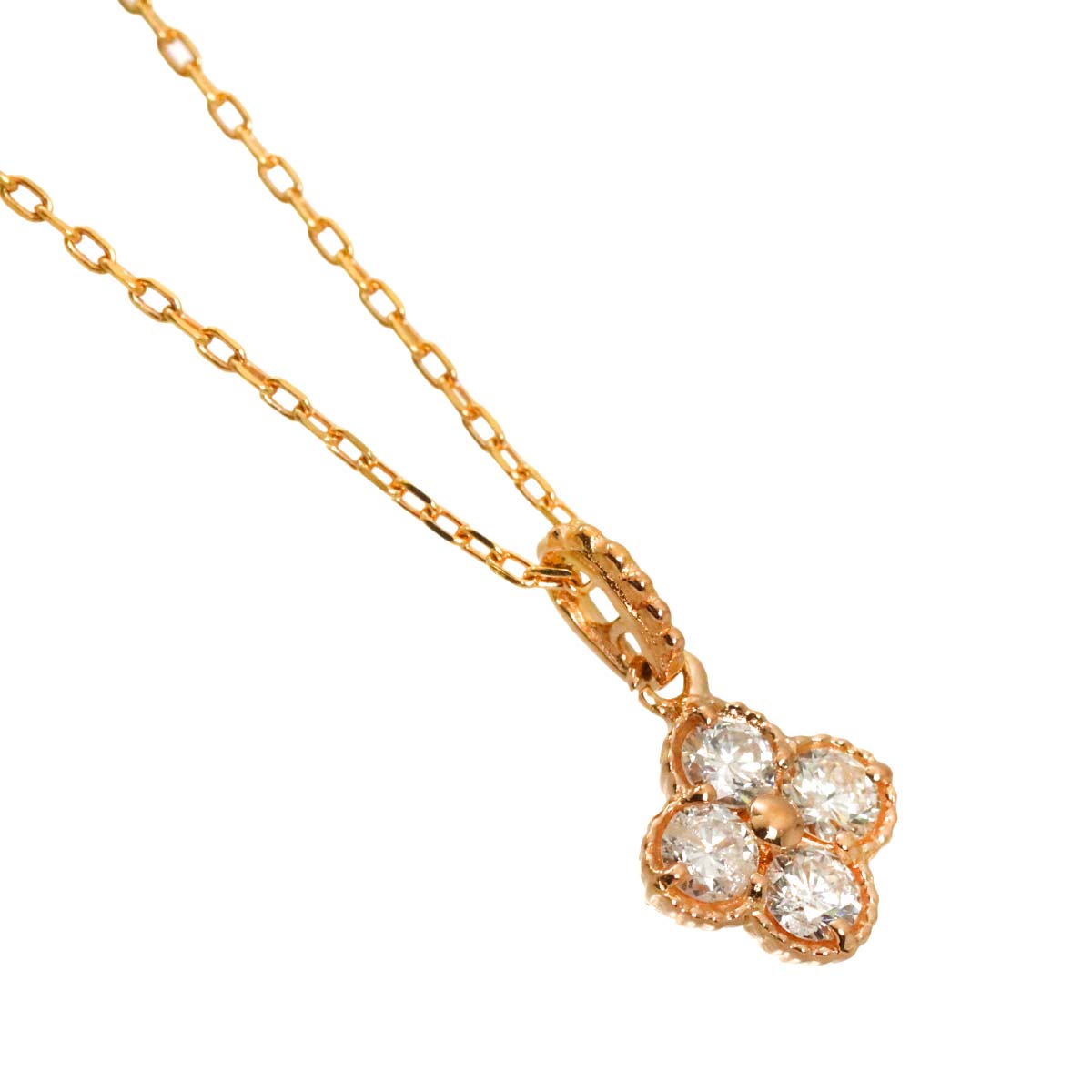 Diamond 0.10ct Necklace 18K Pink Gold 750