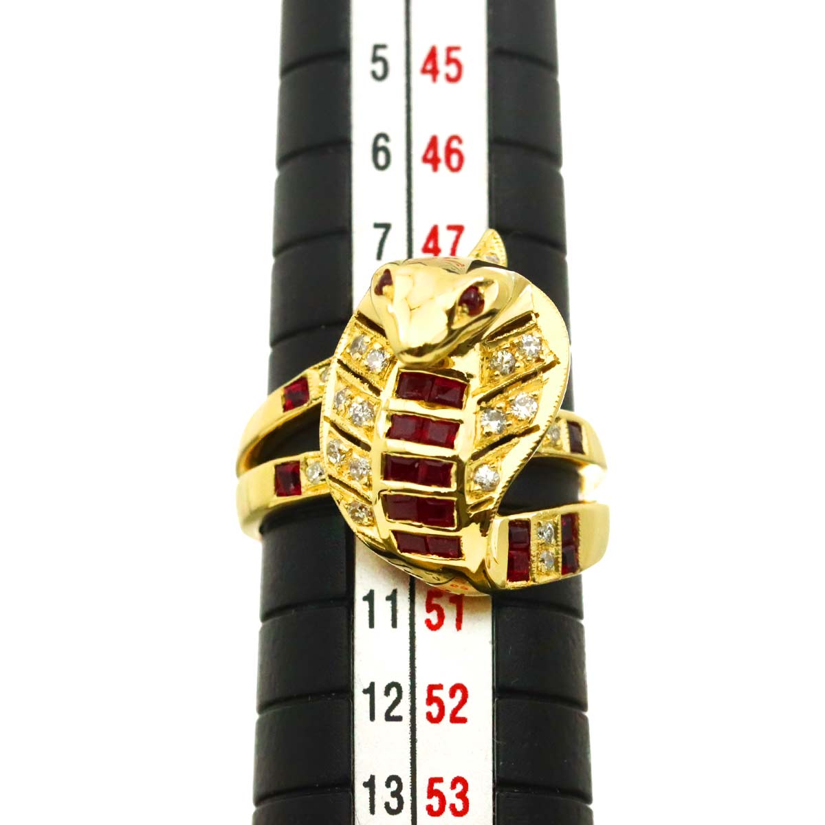 Ruby 0.72ct Diamond 0.15ct Ring 18K YG size5-5.25(US)