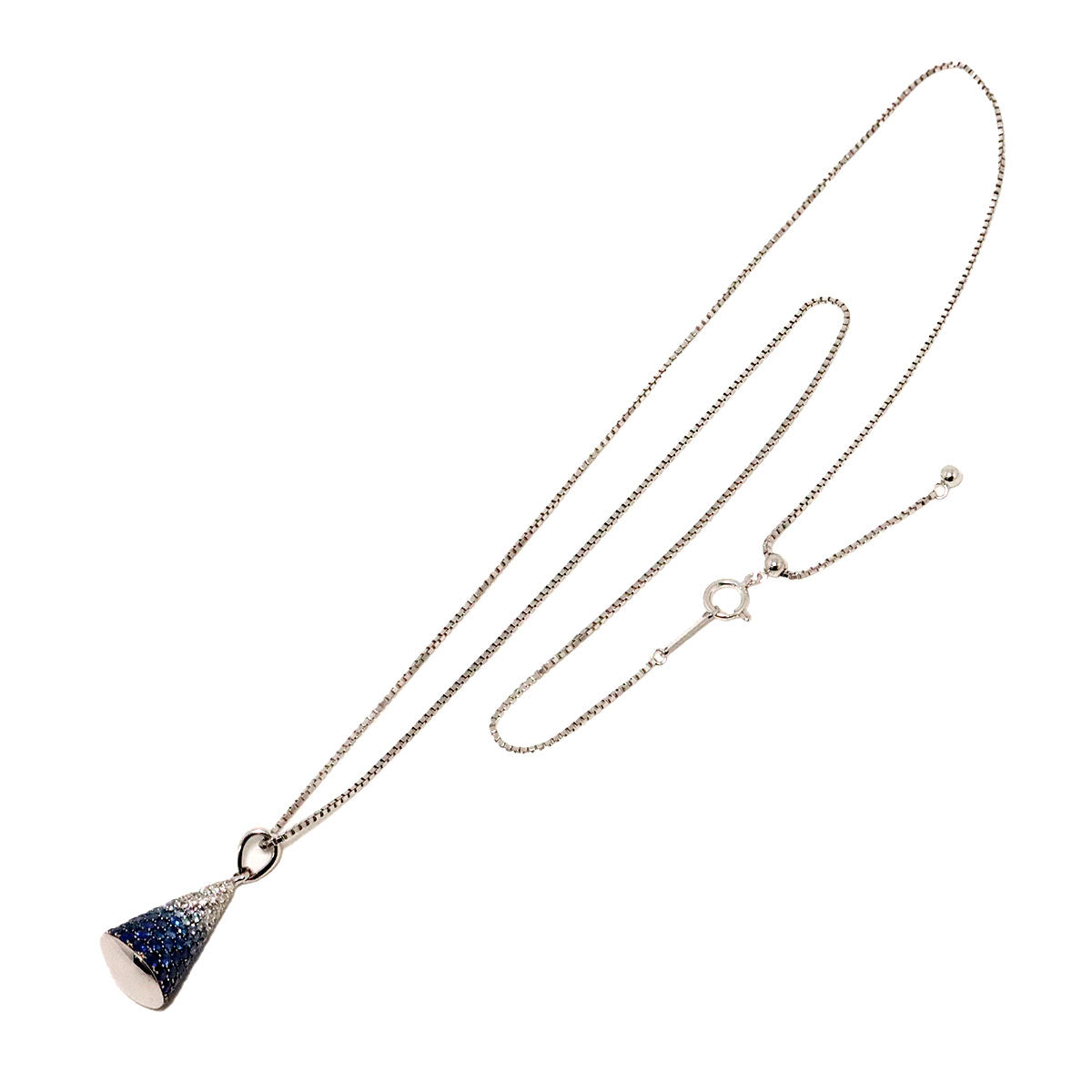 Sapphire 2.55ct Diamond 0.25ct Necklace 18K WG 750