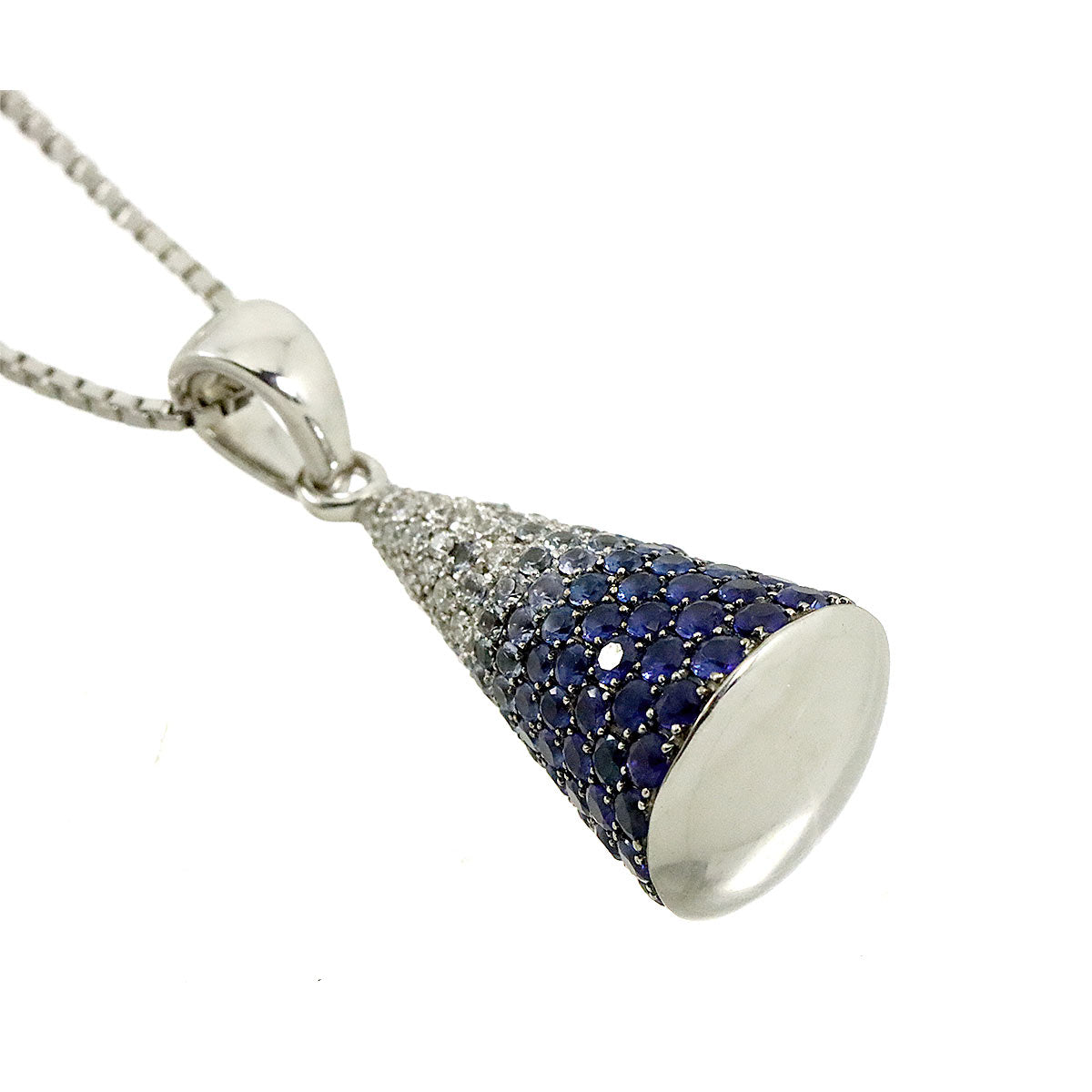 Sapphire 2.55ct Diamond 0.25ct Necklace 18K WG 750