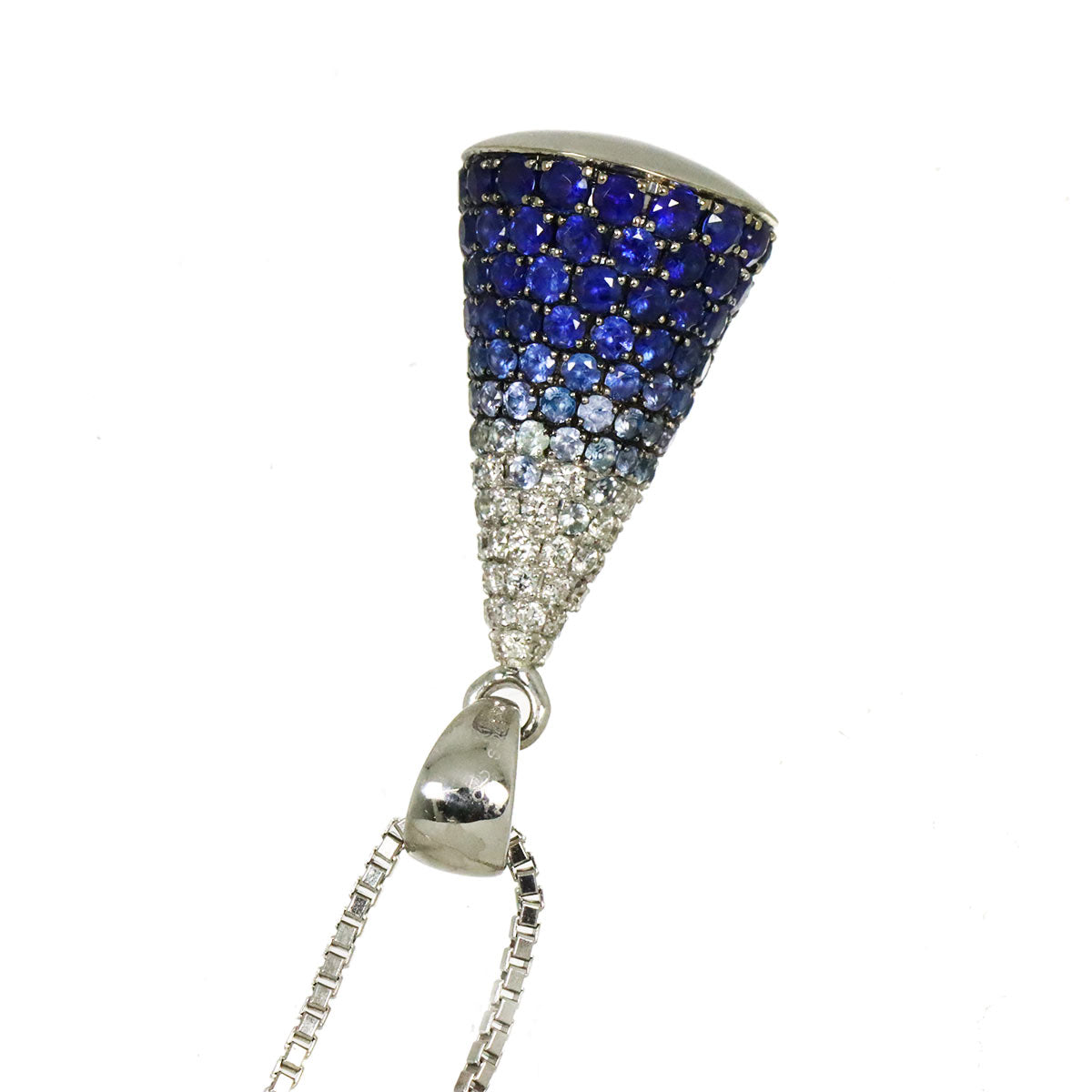 Sapphire 2.55ct Diamond 0.25ct Necklace 18K WG 750