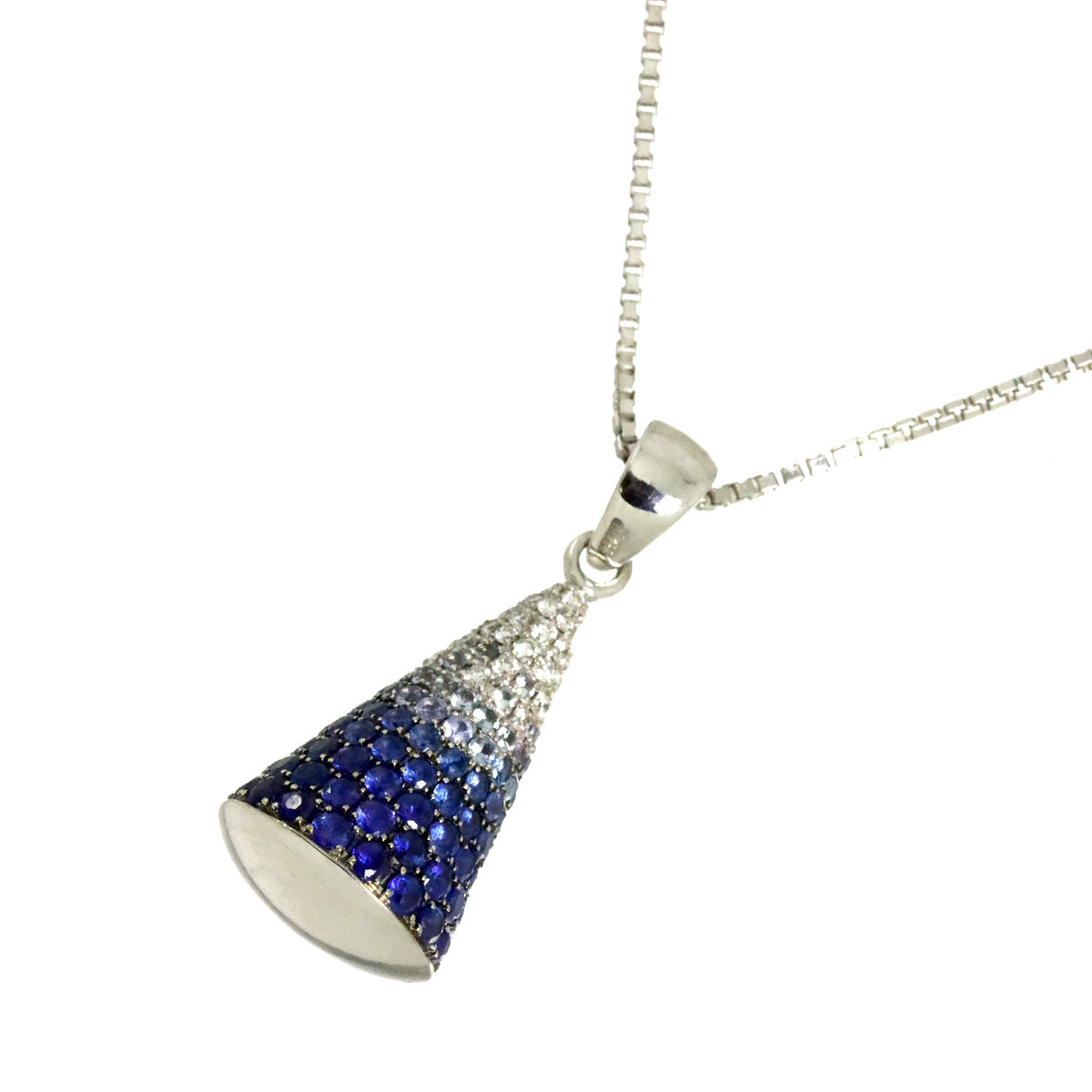 Sapphire 2.55ct Diamond 0.25ct Necklace 18K WG 750
