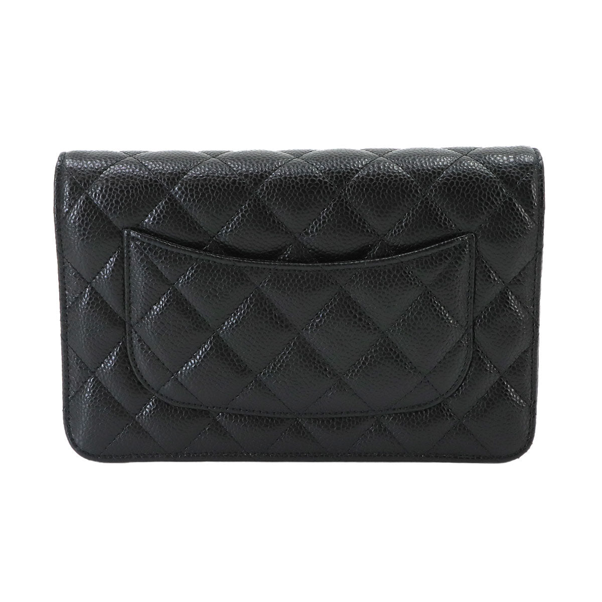 Matelasse Classic Chain Wallet Leather Black AP0250