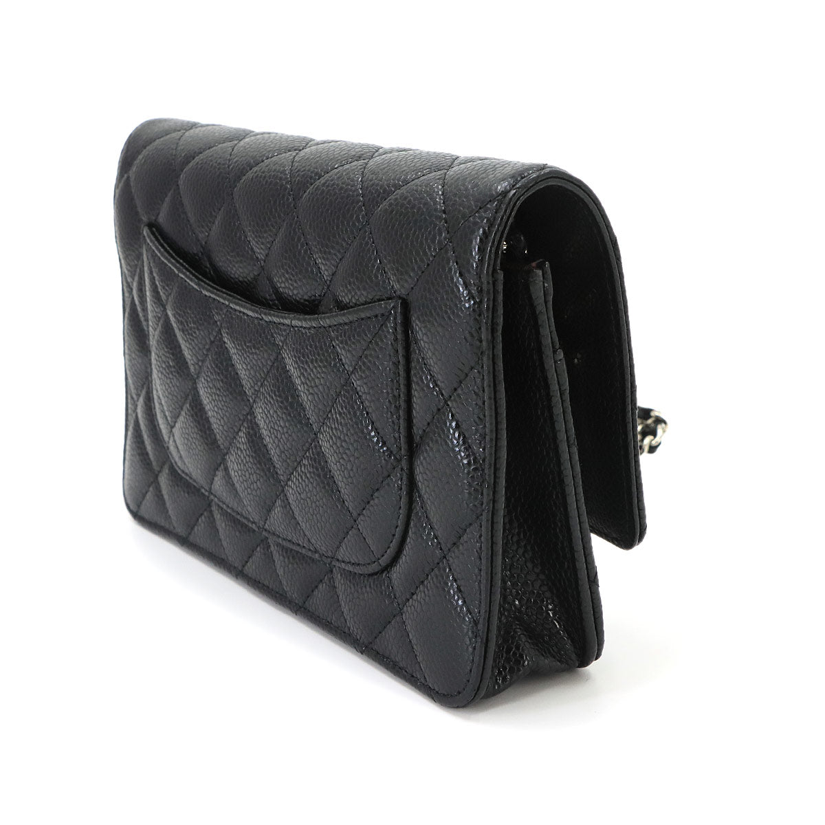Matelasse Classic Chain Wallet Leather Black AP0250