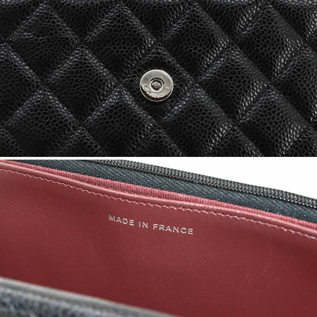 Matelasse Classic Chain Wallet Leather Black AP0250