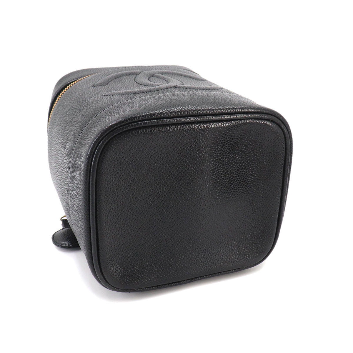 Vanity Hand Bag Leather Black A01998 Coco Logos Vintage Purse