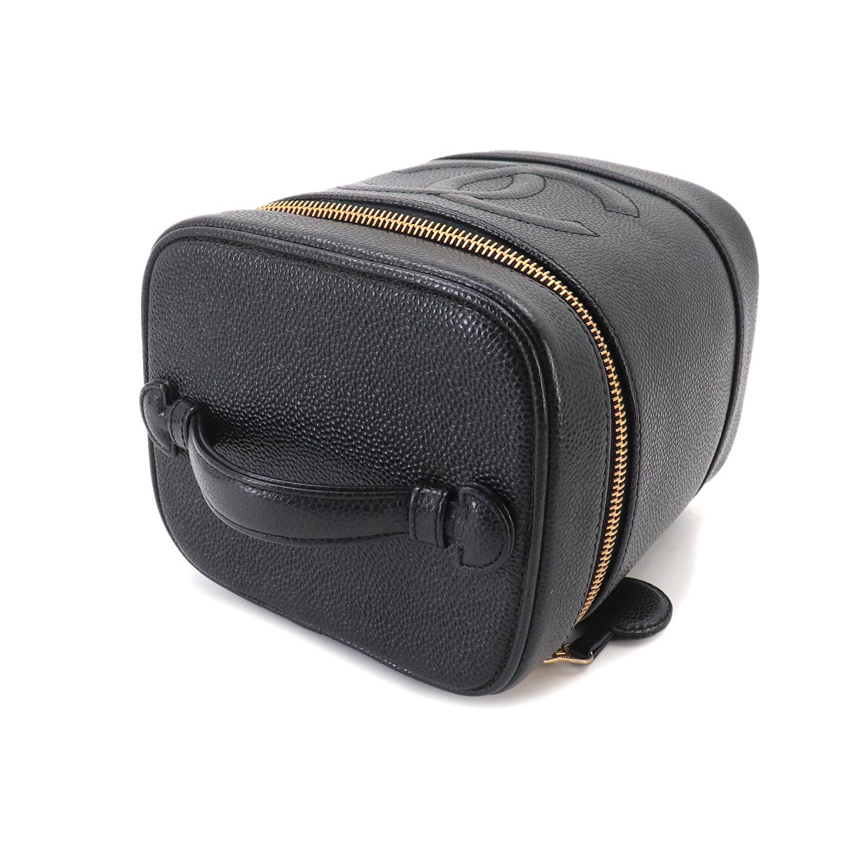 Vanity Hand Bag Leather Black A01998 Coco Logos Vintage Purse