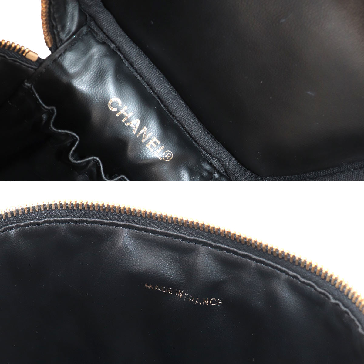 Vanity Hand Bag Leather Black A01998 Coco Logos Vintage Purse