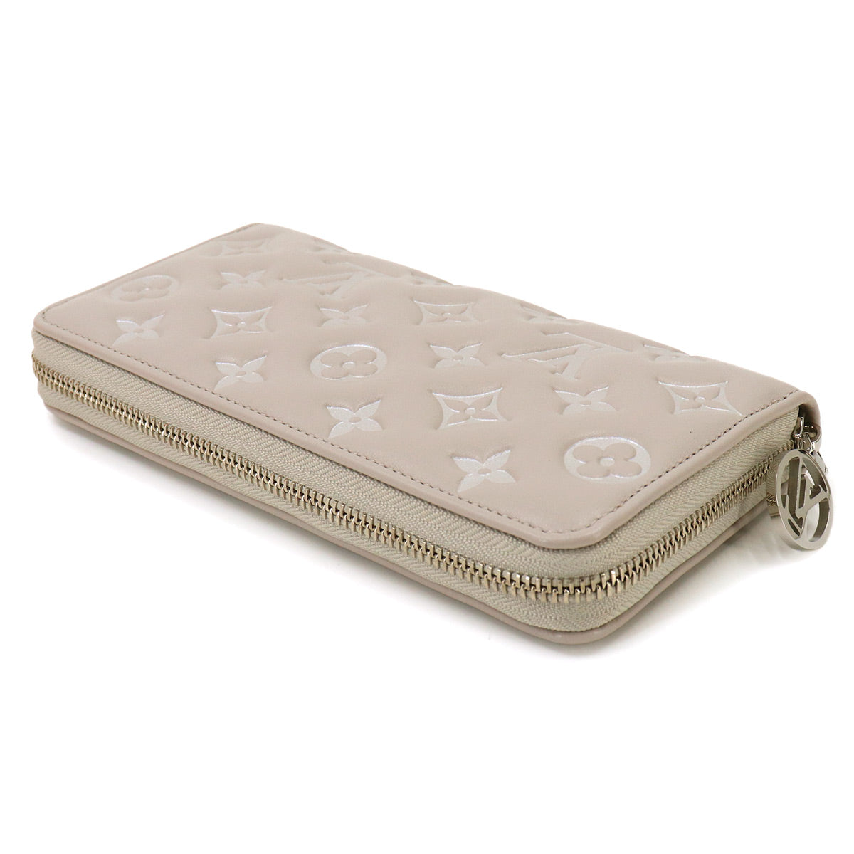 Monogram Coussin Zippy Wallet Leather Gray M13700 Purse