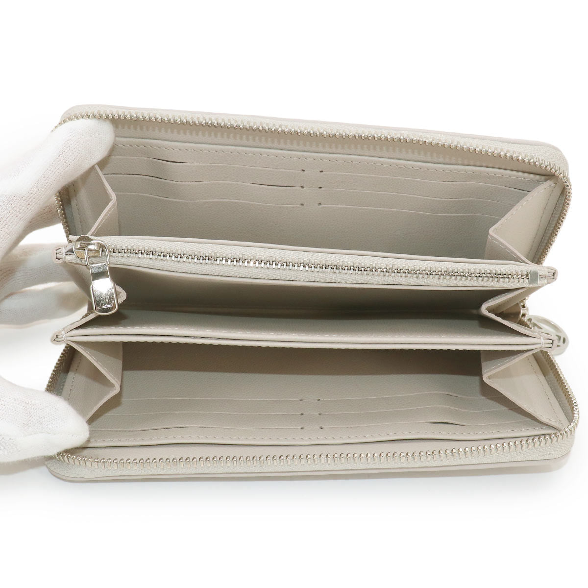 Monogram Coussin Zippy Wallet Leather Gray M13700 Purse