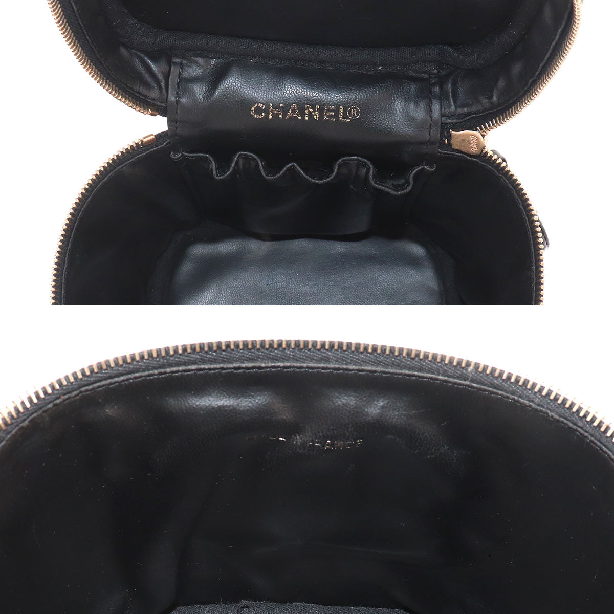 Vanity Hand Bag Leather Black A01998 Coco Logos Vintage Purse