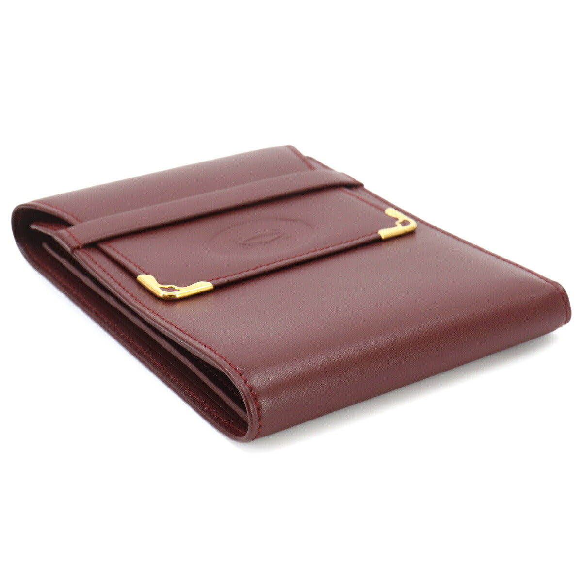 Compact Wallet Leather Bordeaux Purse