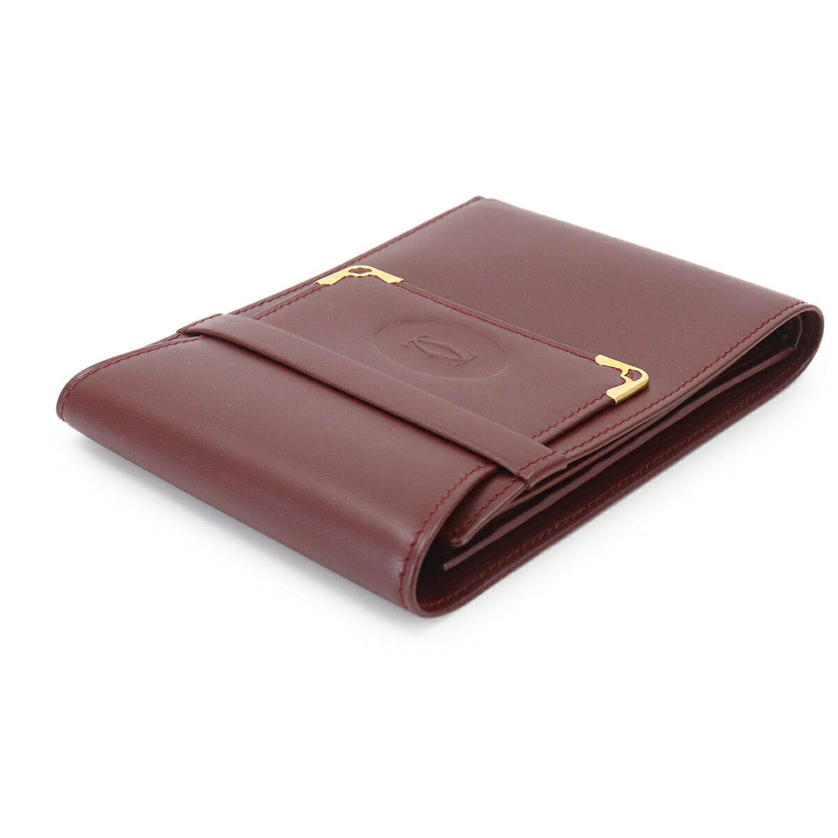 Compact Wallet Leather Bordeaux Purse