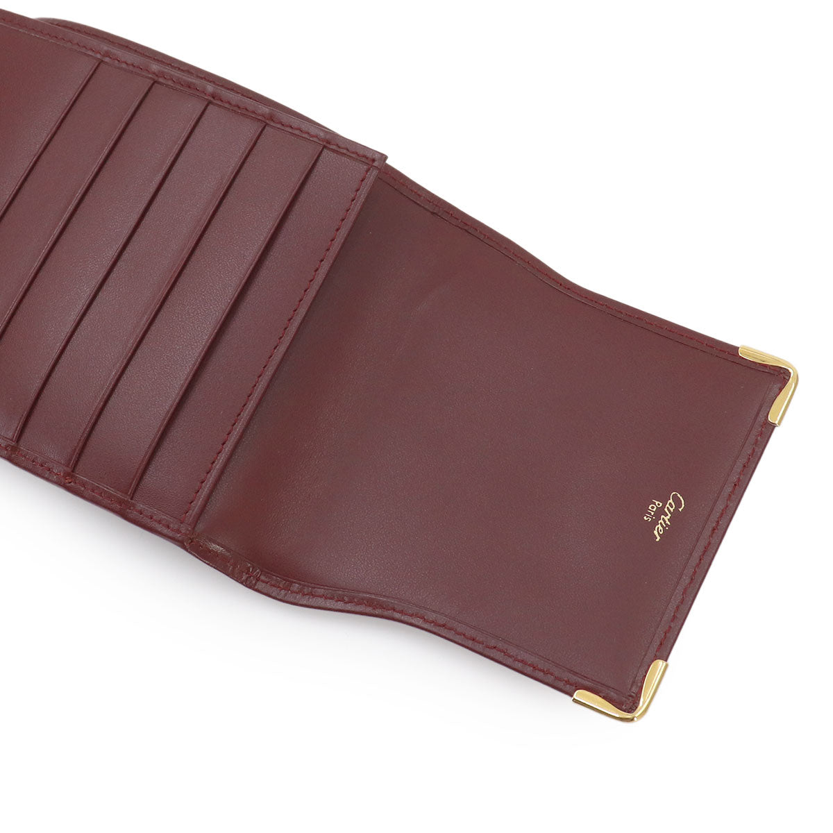 Compact Wallet Leather Bordeaux Purse