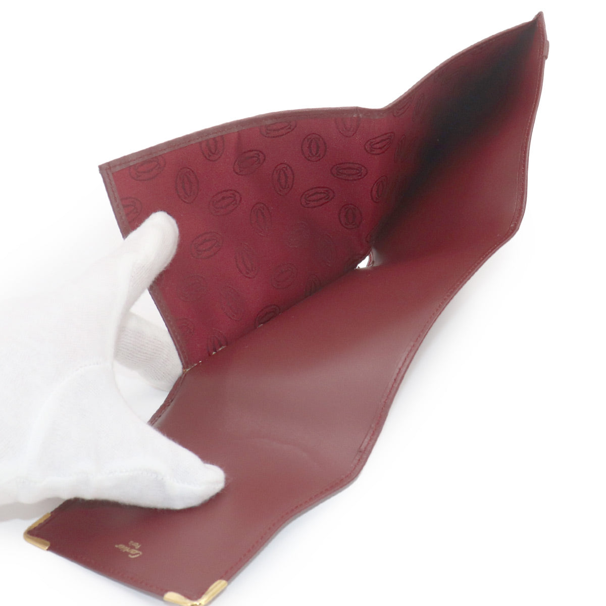 Compact Wallet Leather Bordeaux Purse