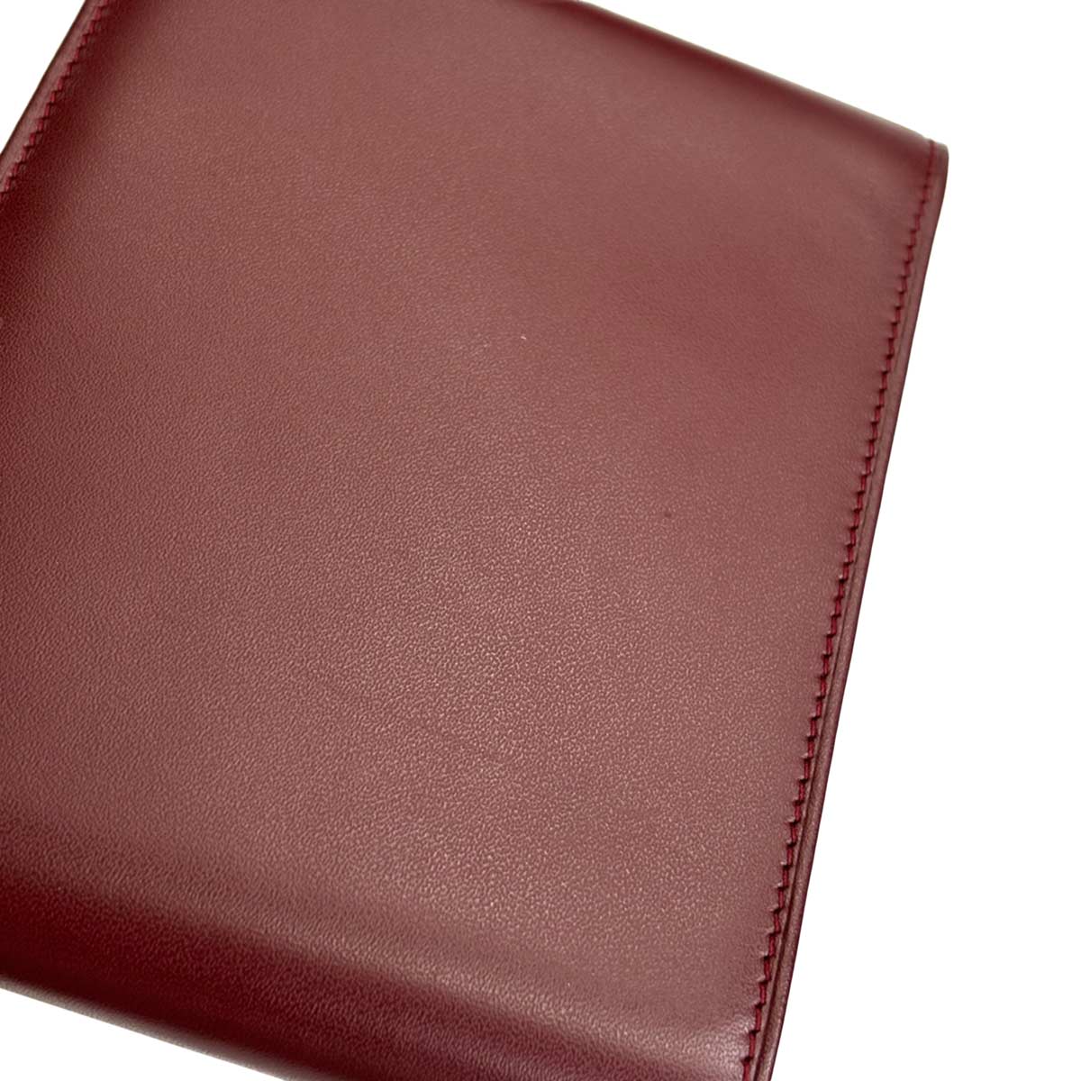 Compact Wallet Leather Bordeaux Purse