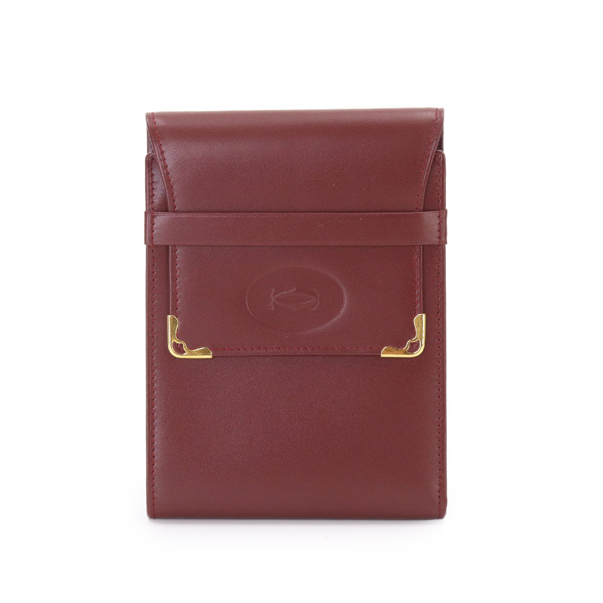 Compact Wallet Leather Bordeaux Purse