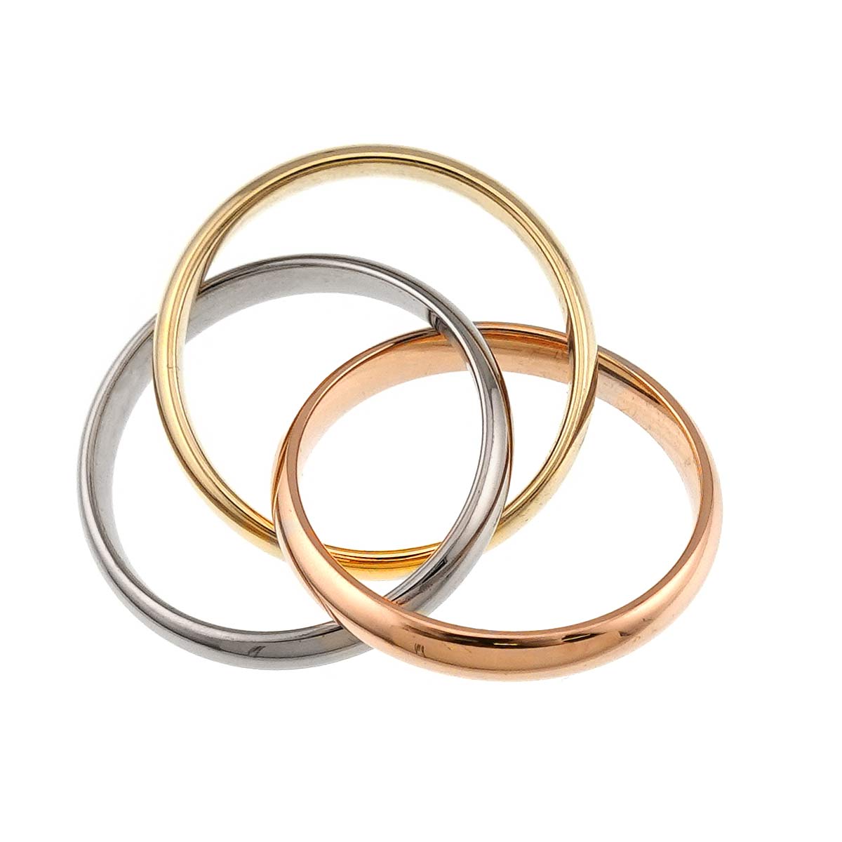 Trinity MM Ring 18K YG WG PG 750 Size52 5.75-6(US)