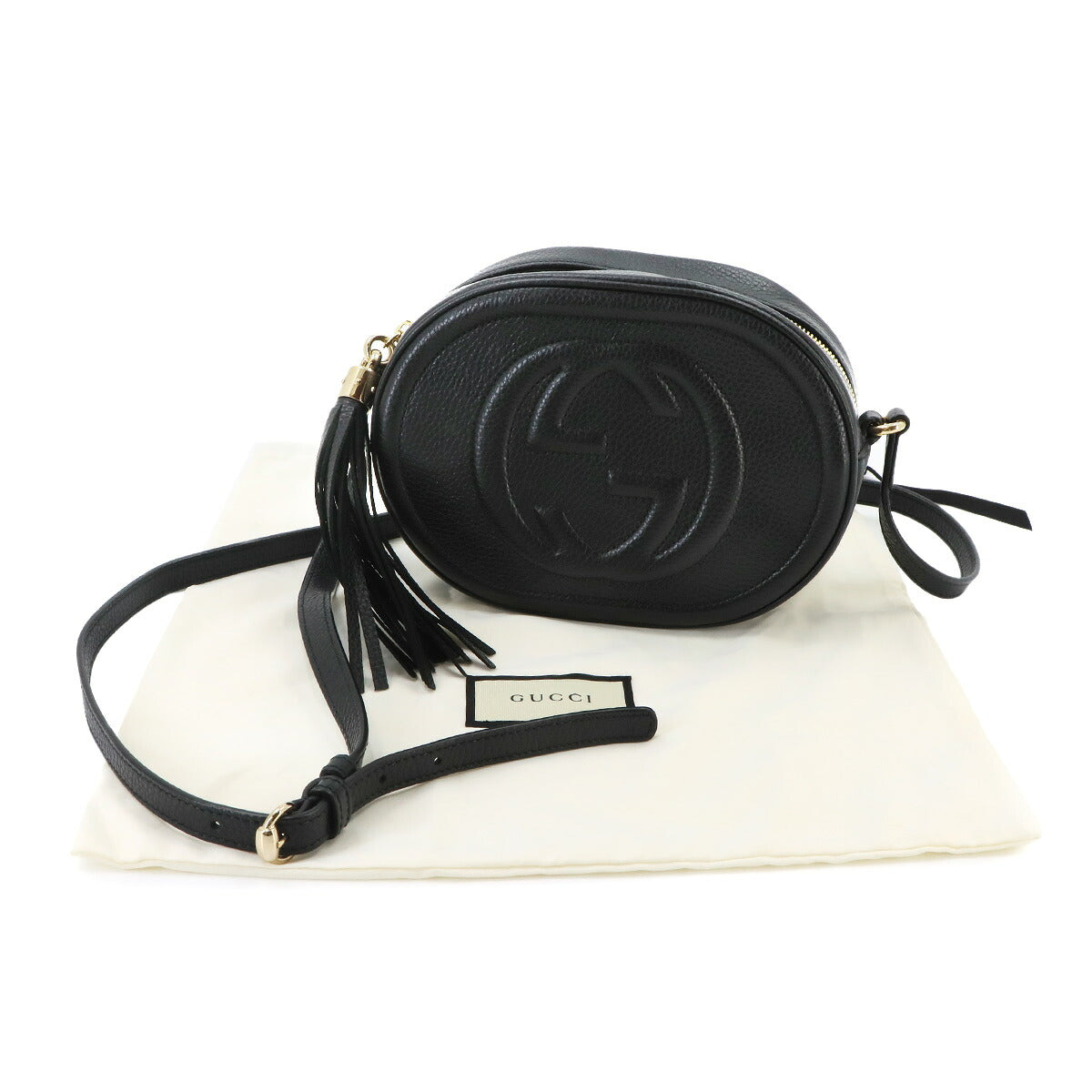 SOHO Shoulder Bag Leather Black 747779 Interlocking G