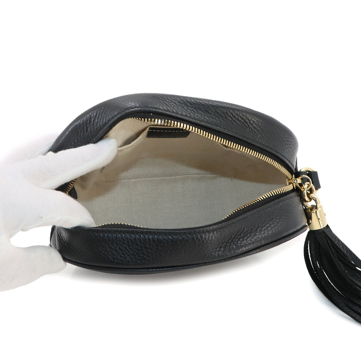 SOHO Shoulder Bag Leather Black 747779 Interlocking G