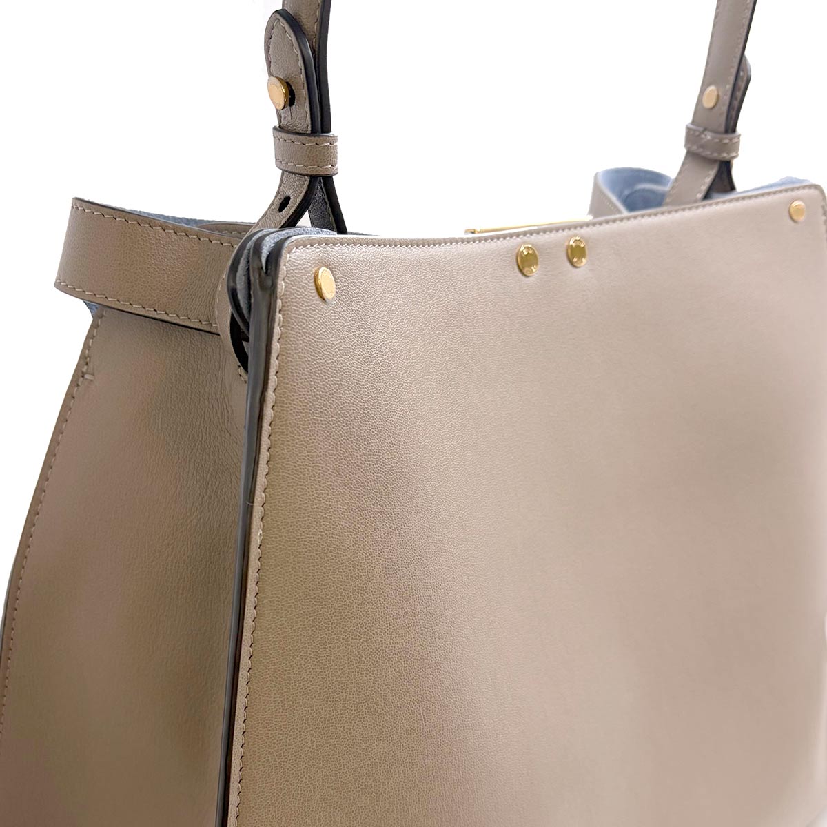Way Large Tote Bag Leather Gray 8BN369
