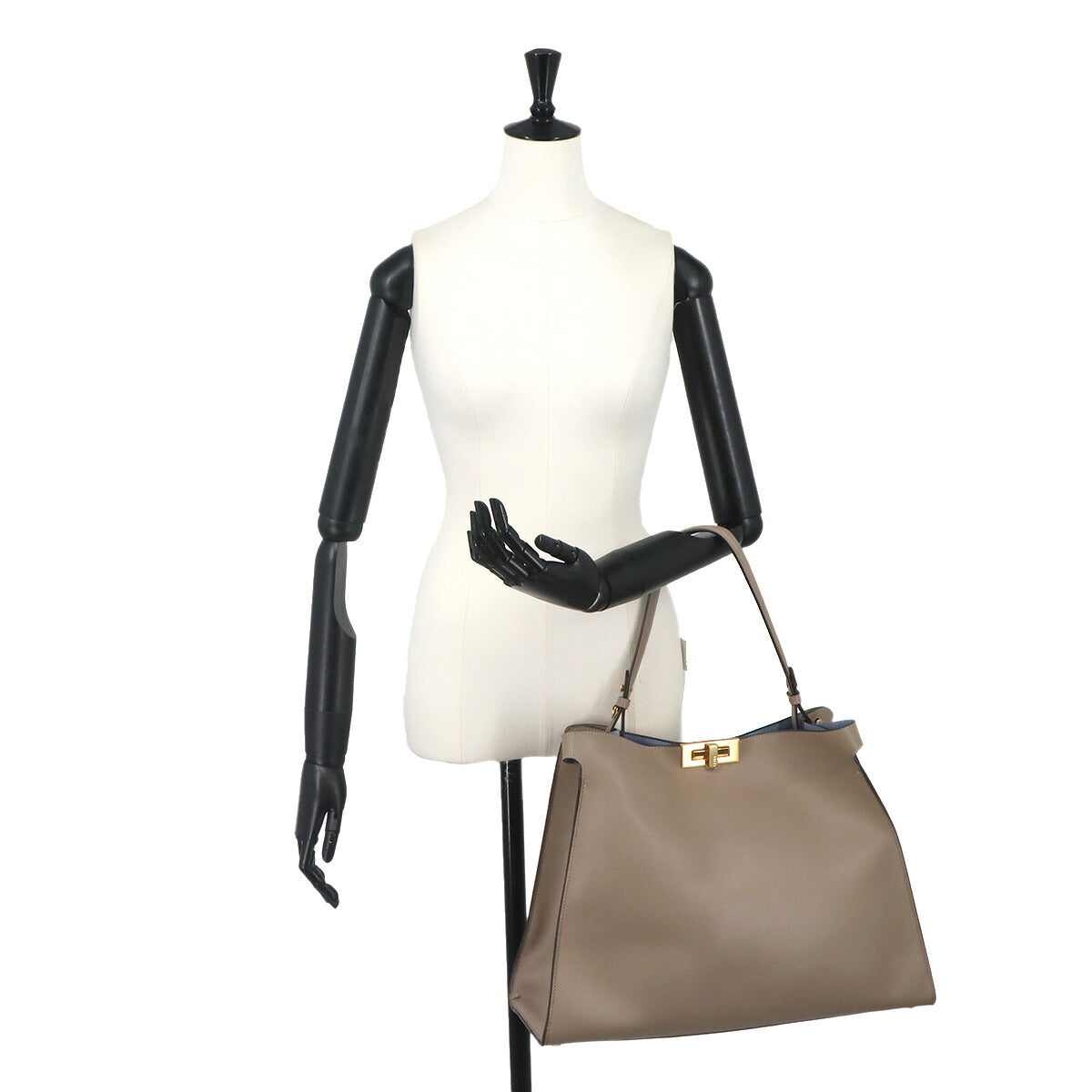 Way Large Tote Bag Leather Gray 8BN369