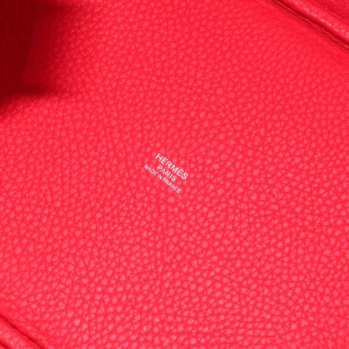 Picotin Lock MM Hand Bag Taurillon Clemence Rouge tomate