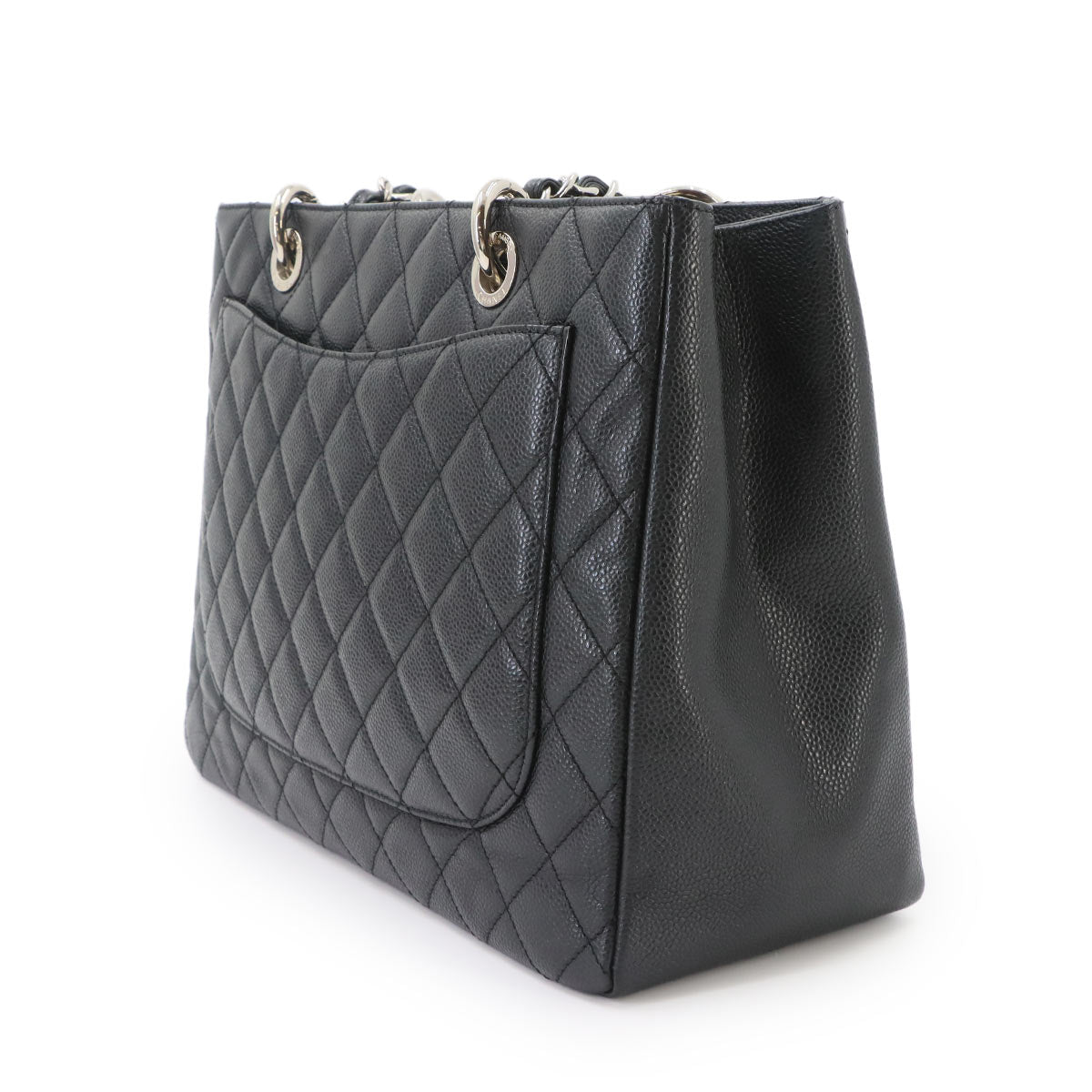 Matelasse Grand Shopping Tote Bag Leather Black GST A50995