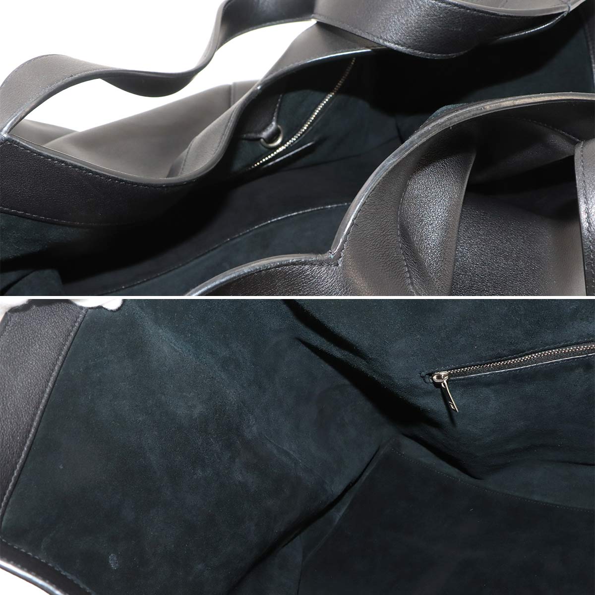 Y Large Tote Bag Leather Black 820672 Purse