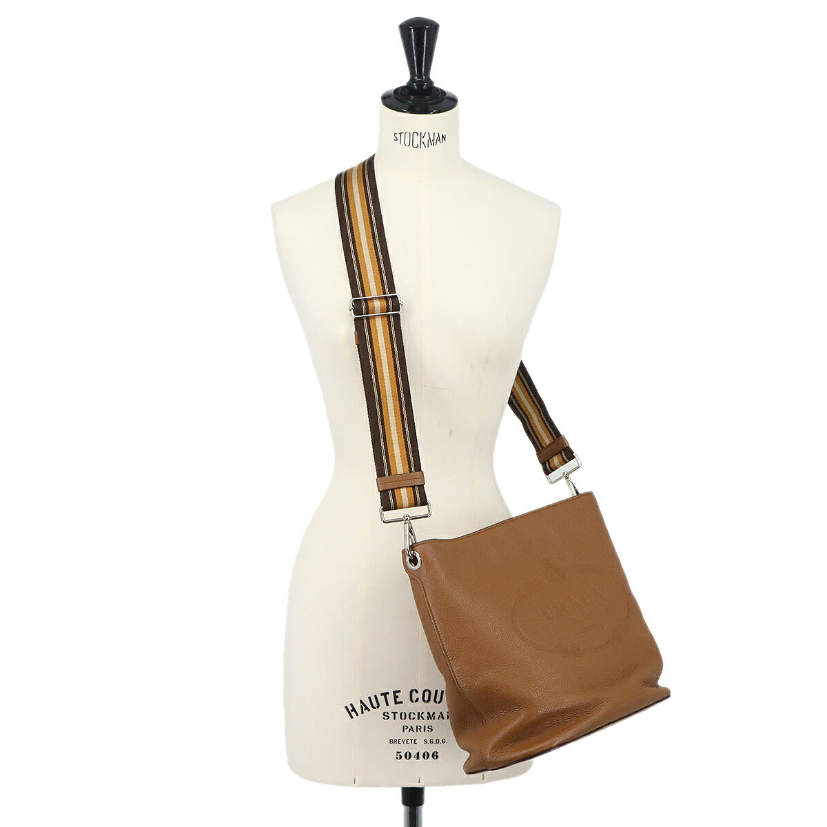 Shoulder Bag Leather Cannella Brown 1BE023 Emboss Logos