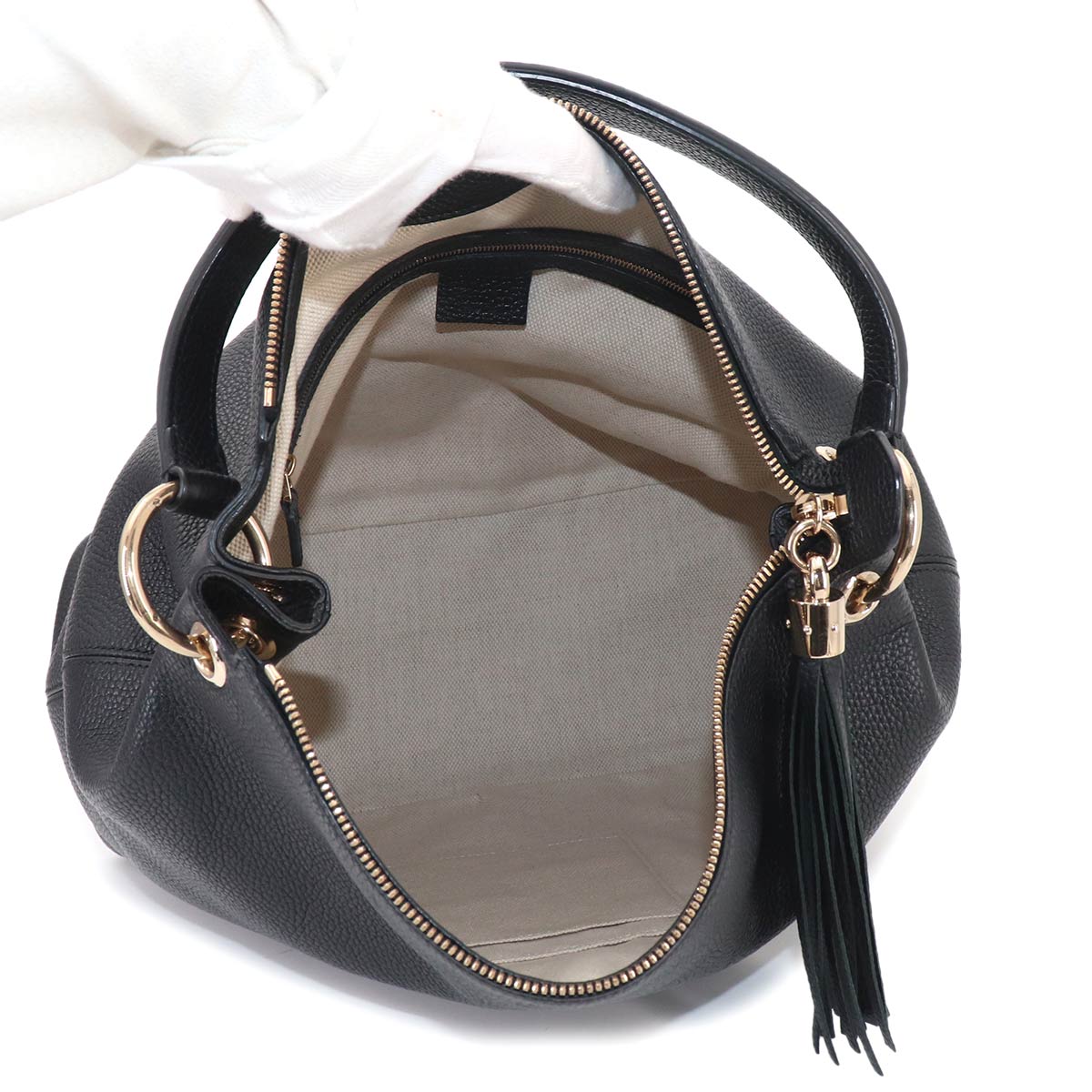 SOHO 2way Shoulder Bag Leather Black 536194 Interlocking G