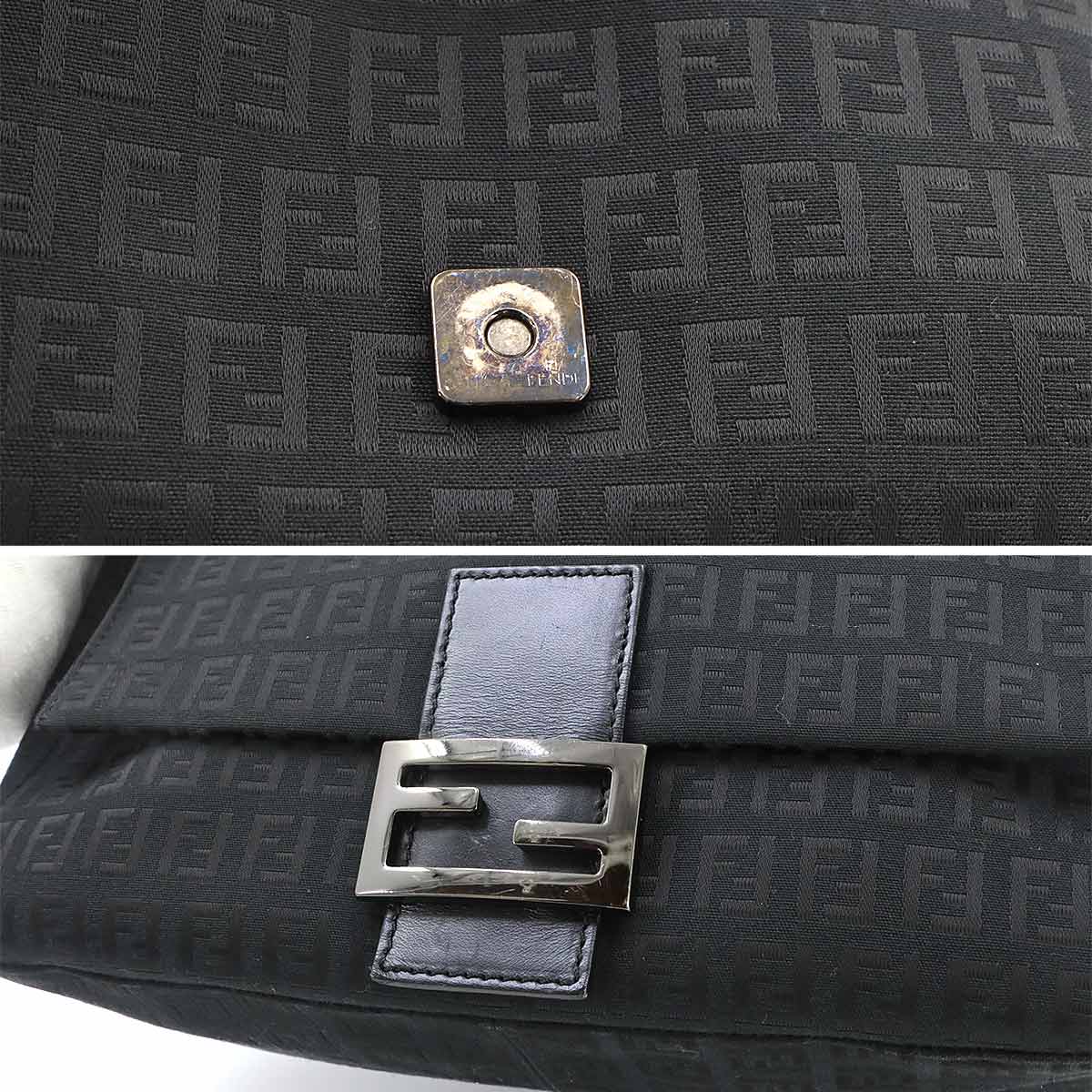 Zucchino Mamma Baguette Shoulder Bag Canvas Black 8BR001