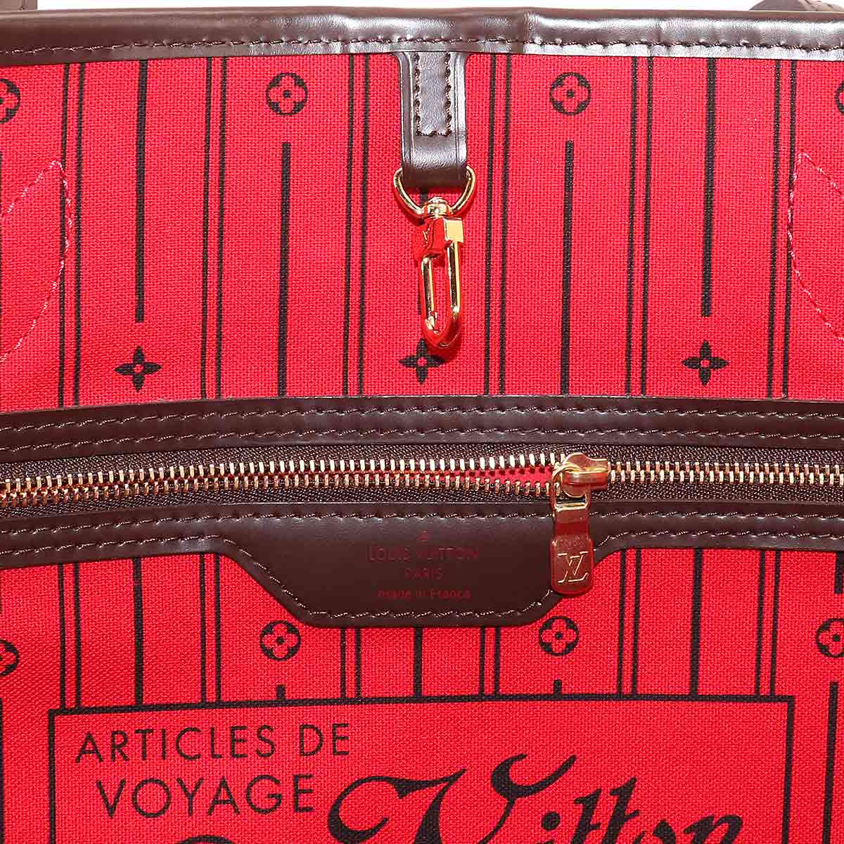 Damier Neverfull GM Tote Bag Ebene Cerise N51106 Purse