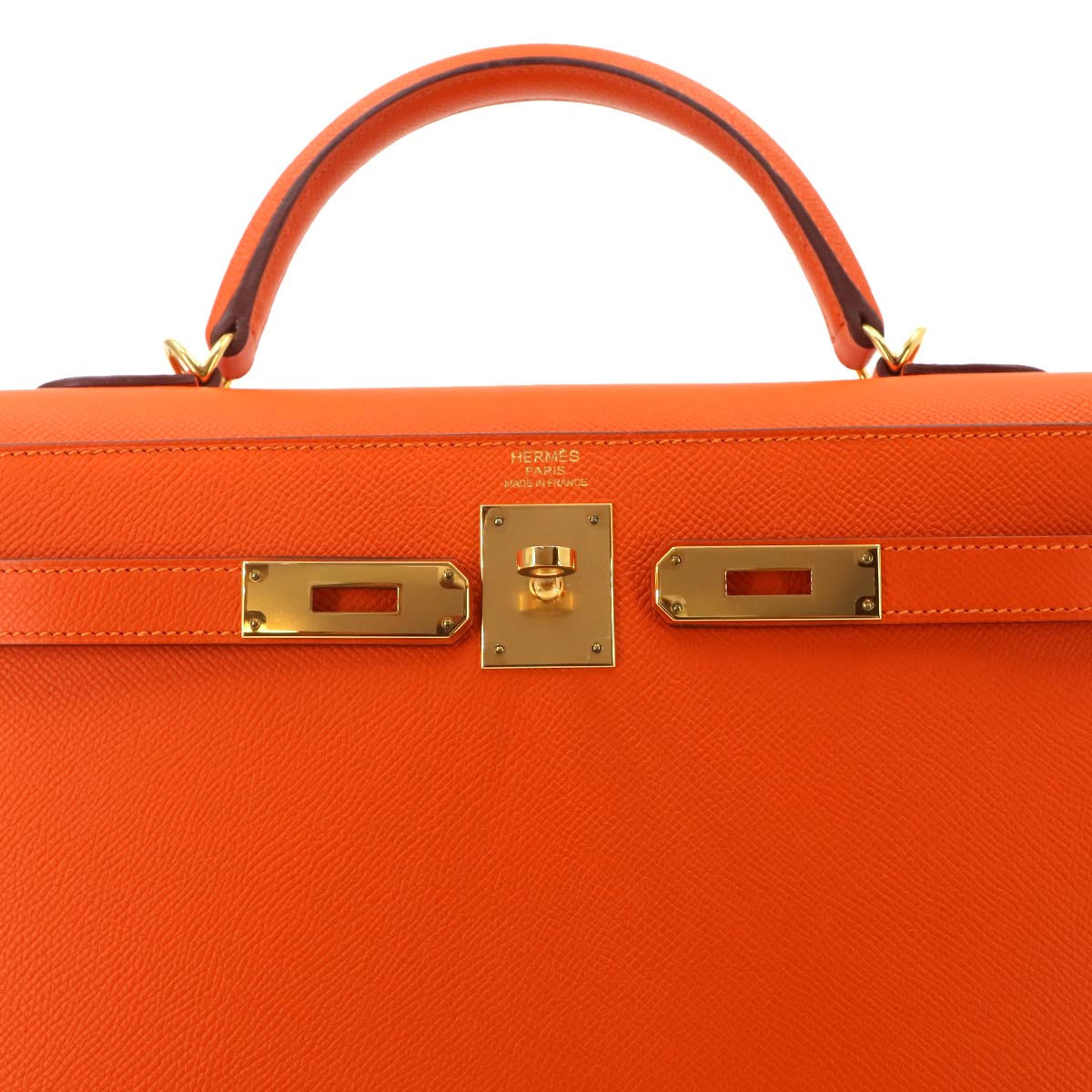 Kelly 32 Epsom Feu Orange 2way Hand Shouder Bag
