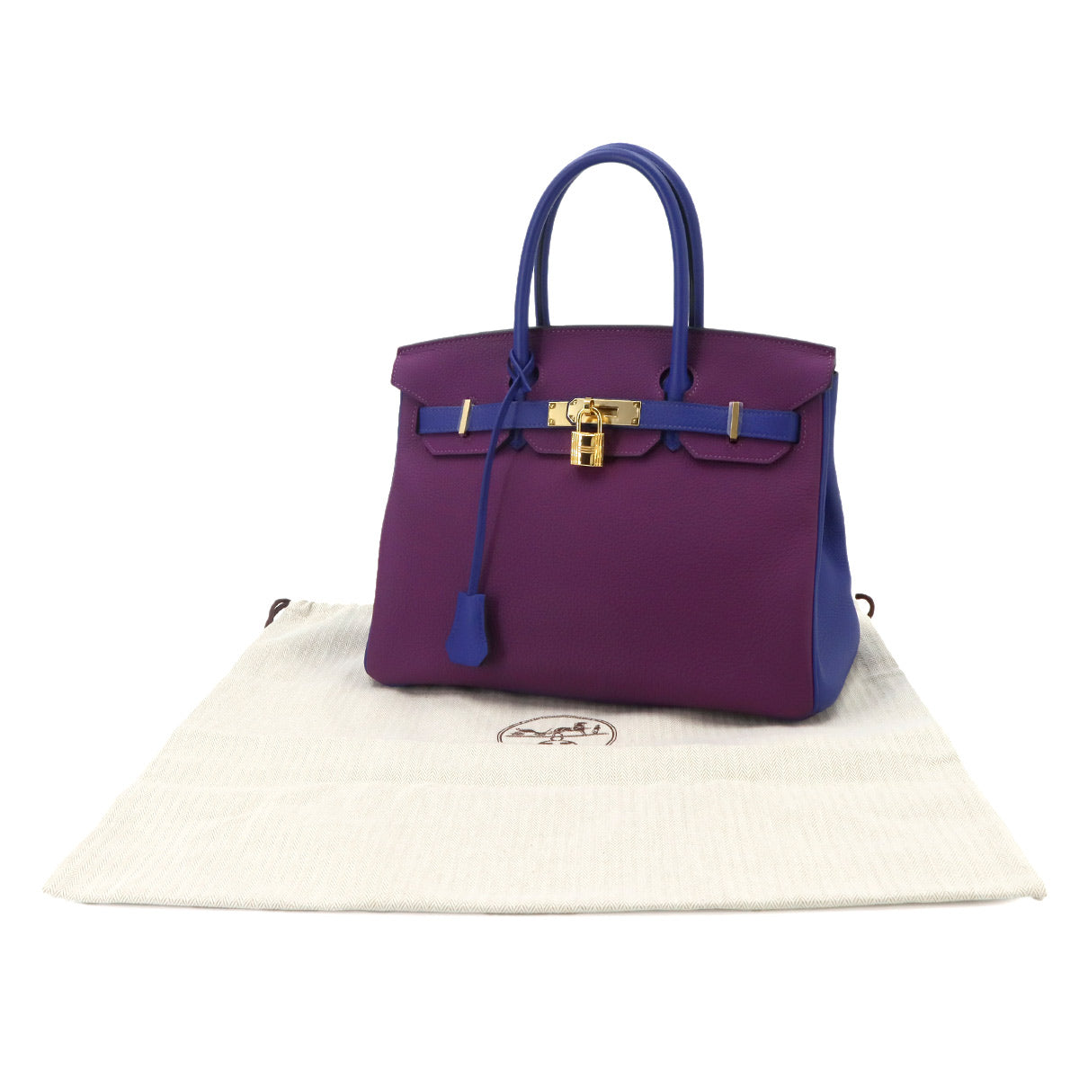 Birkin 30 Hand Bag Togo Anemone Blue Electrique Bicocor