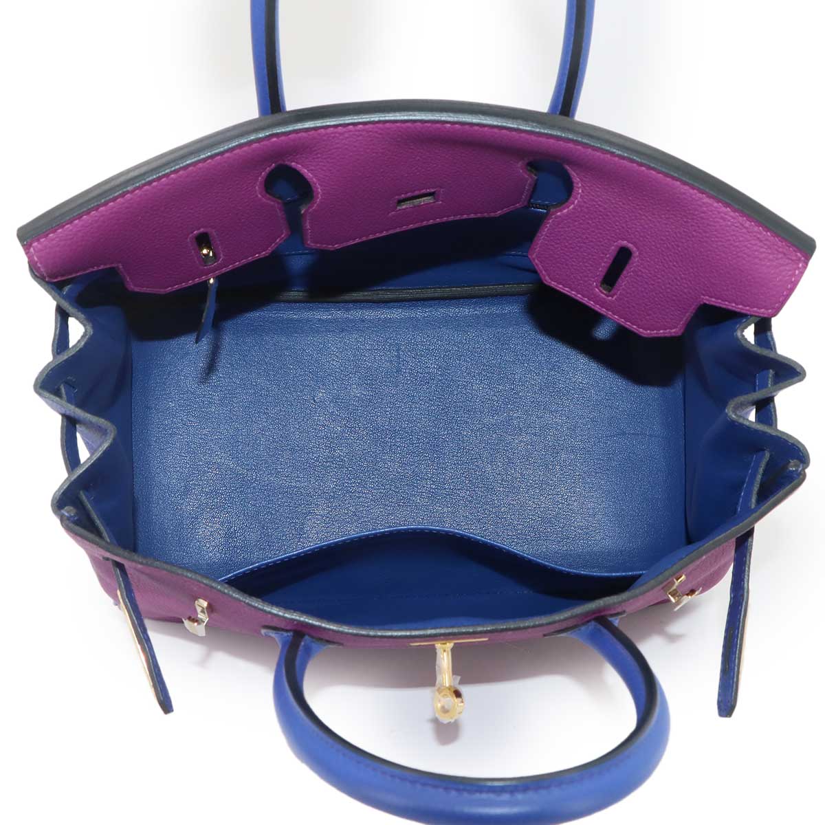 Birkin 30 Hand Bag Togo Anemone Blue Electrique Bicocor