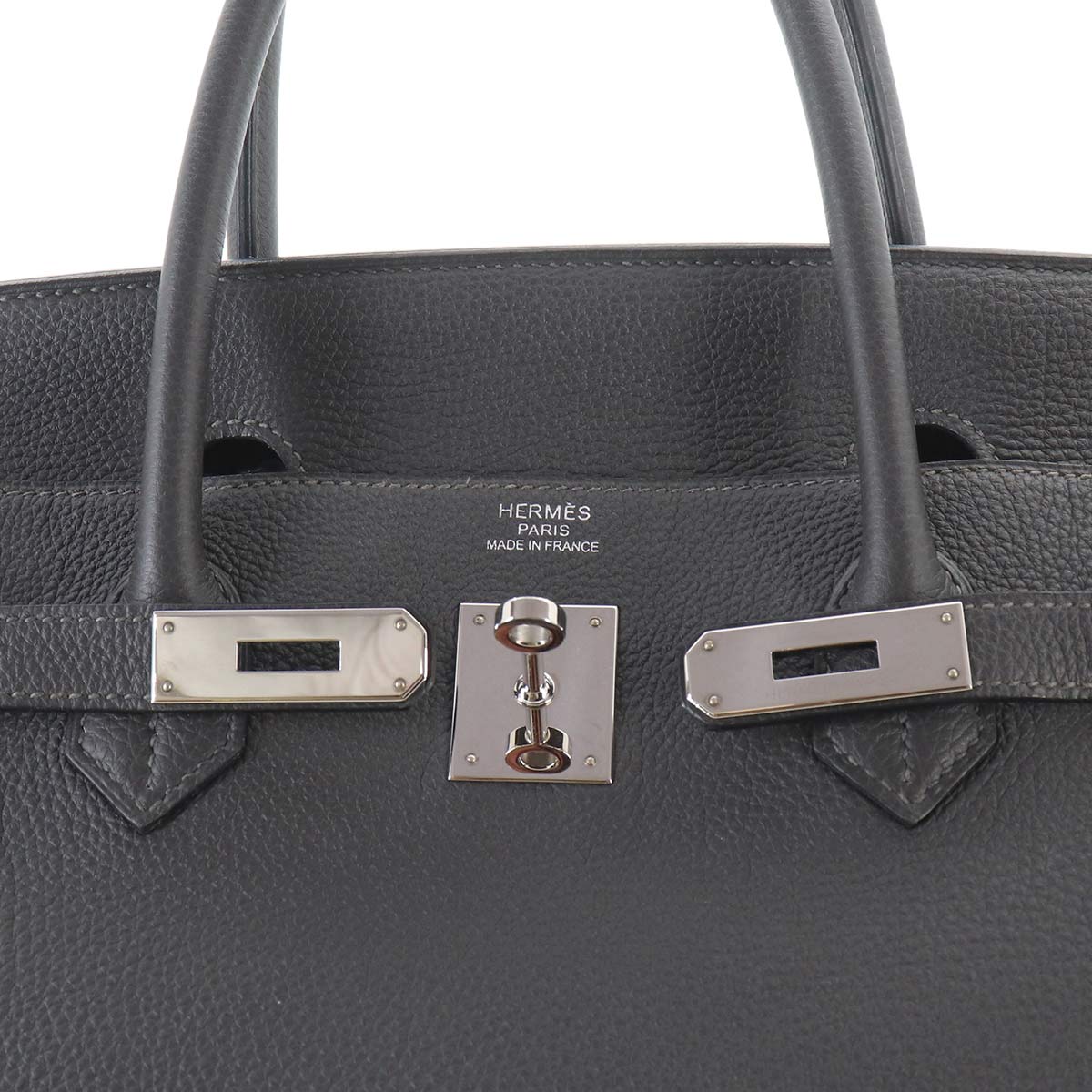 Birkin 40 Veau Togo Graphite Hand Bag Grey Purse
