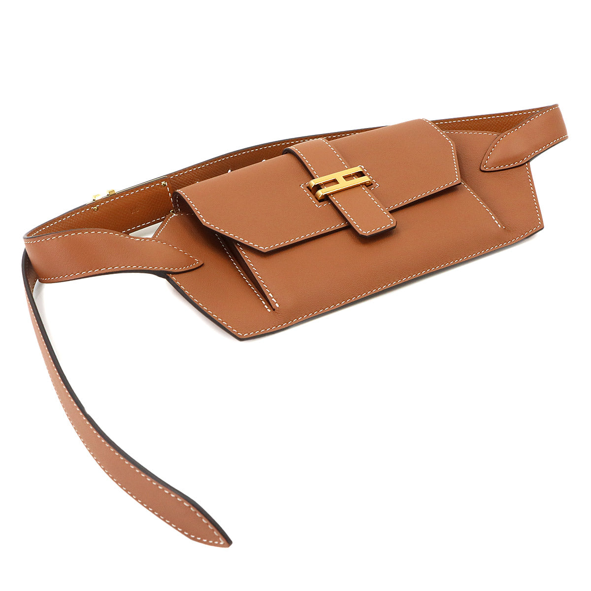 Elan pocket 24 Belt Waist porch Crossbody Bag Swift Gold XS