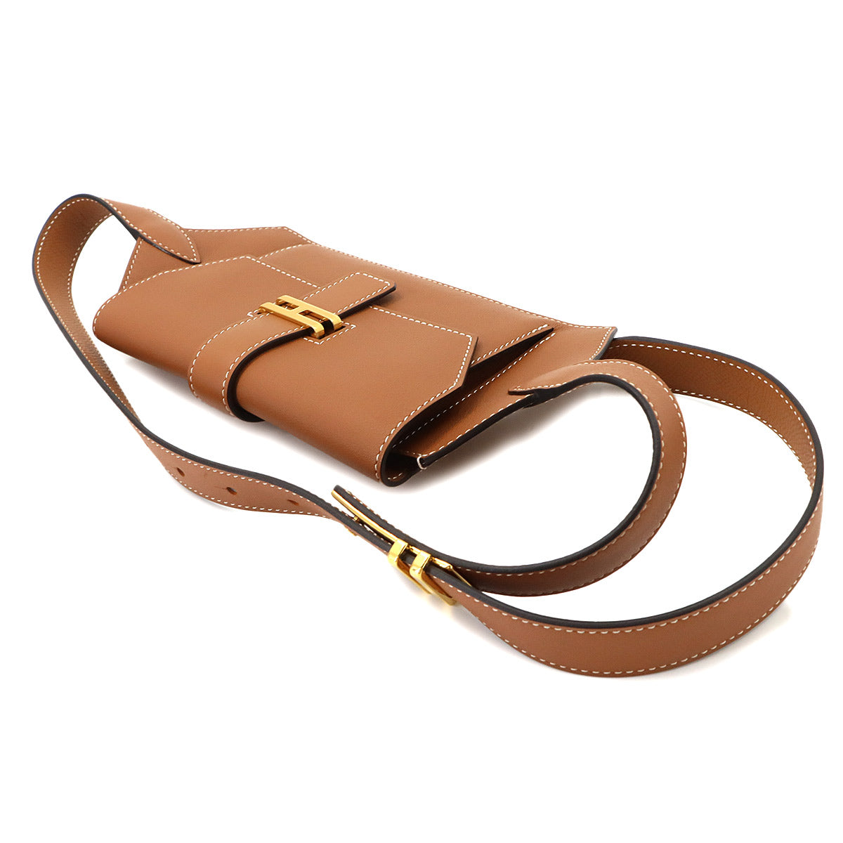 Elan pocket 24 Belt Waist porch Crossbody Bag Swift Gold XS