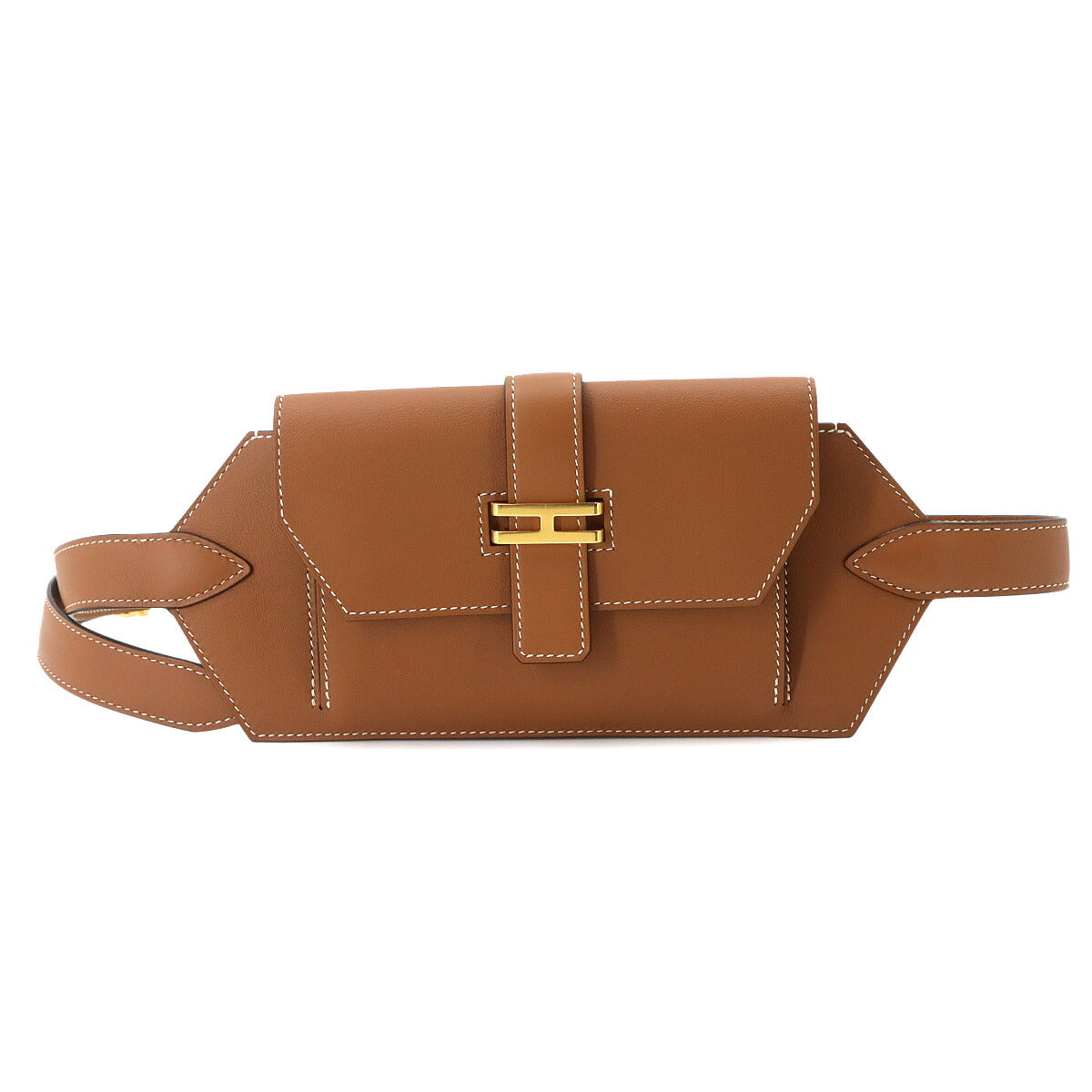 Elan pocket 24 Belt Waist porch Crossbody Bag Swift Gold XS
