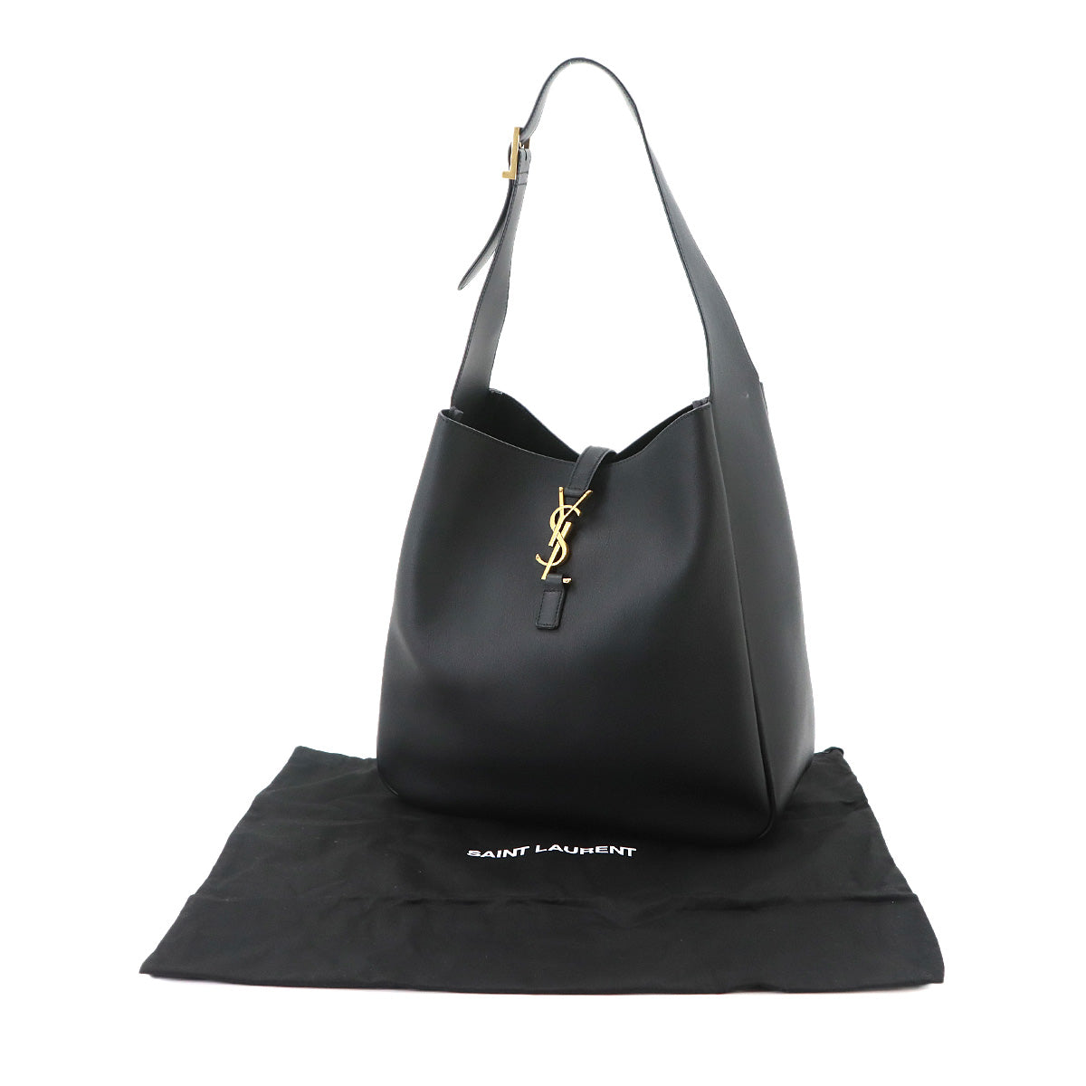 LE 5 A 7 Large Shoulder Bag Leather Black 753837 Purse