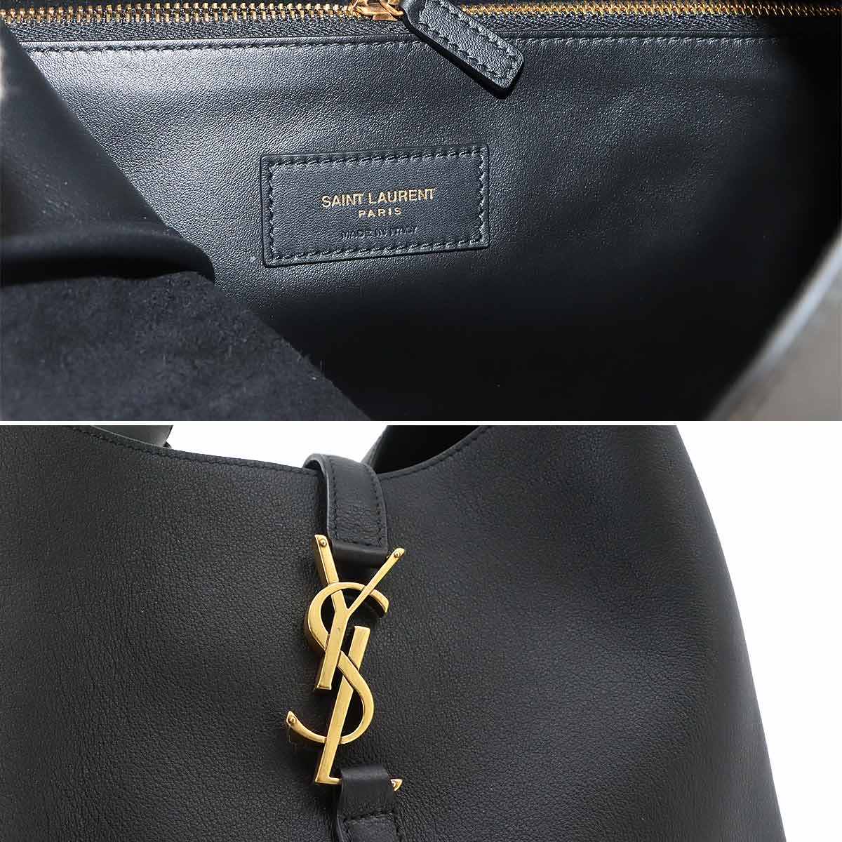 LE 5 A 7 Large Shoulder Bag Leather Black 753837 Purse