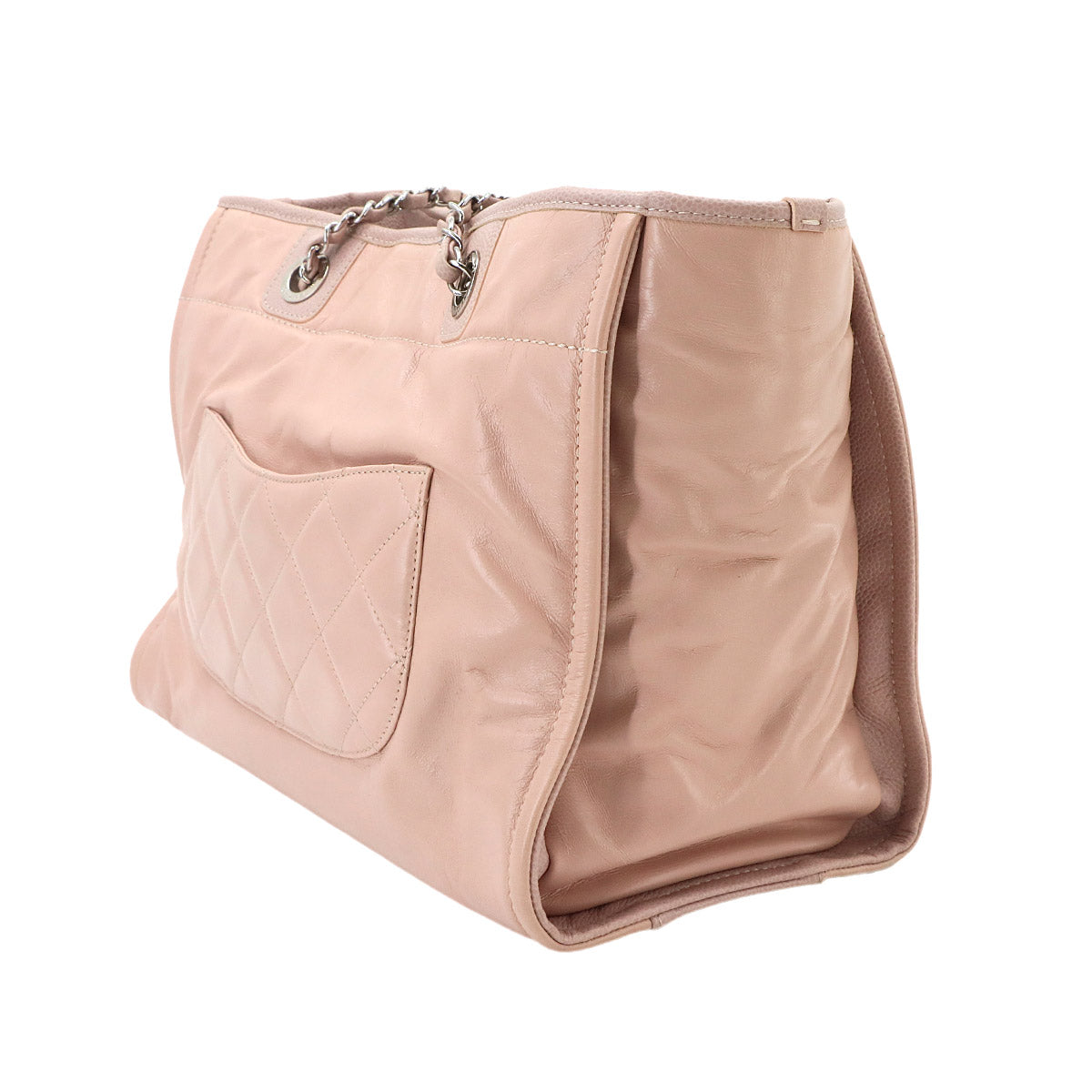 Deauville Chain Tote Bag Leather Pink A93257 Purse