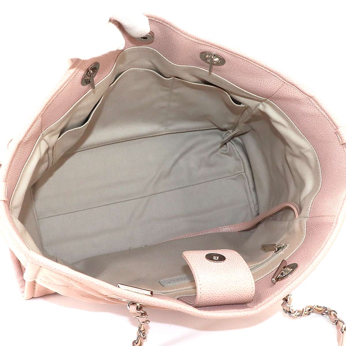 Deauville Chain Tote Bag Leather Pink A93257 Purse