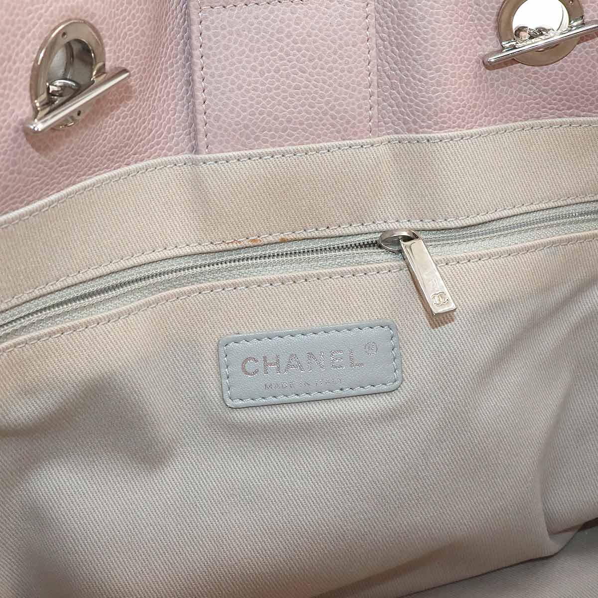 Deauville Chain Tote Bag Leather Pink A93257 Purse