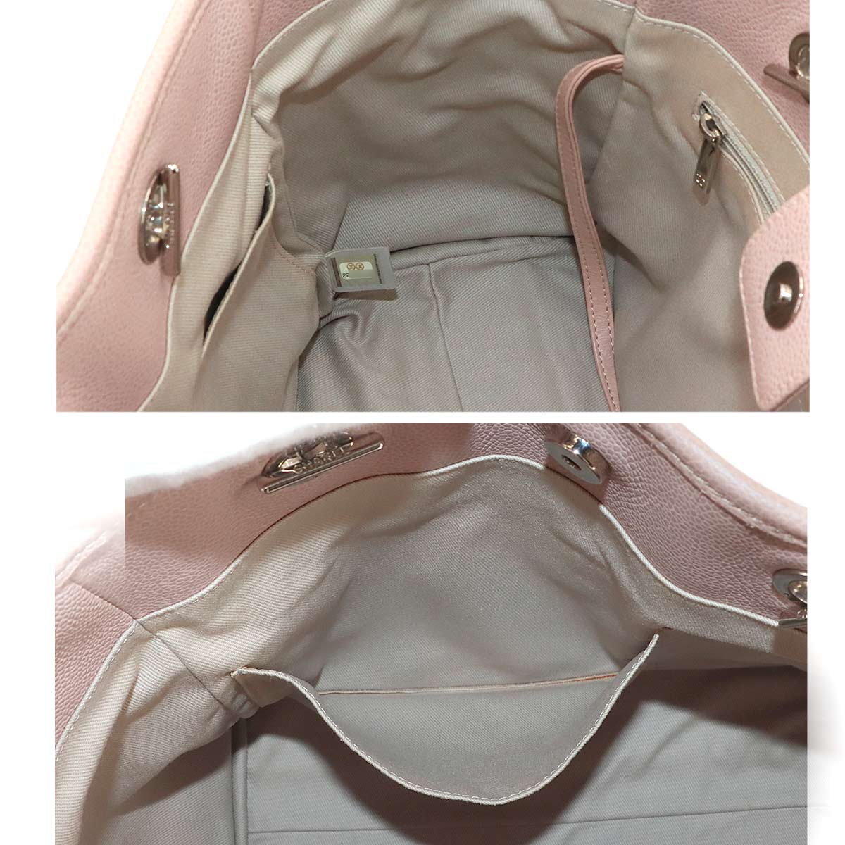 Deauville Chain Tote Bag Leather Pink A93257 Purse
