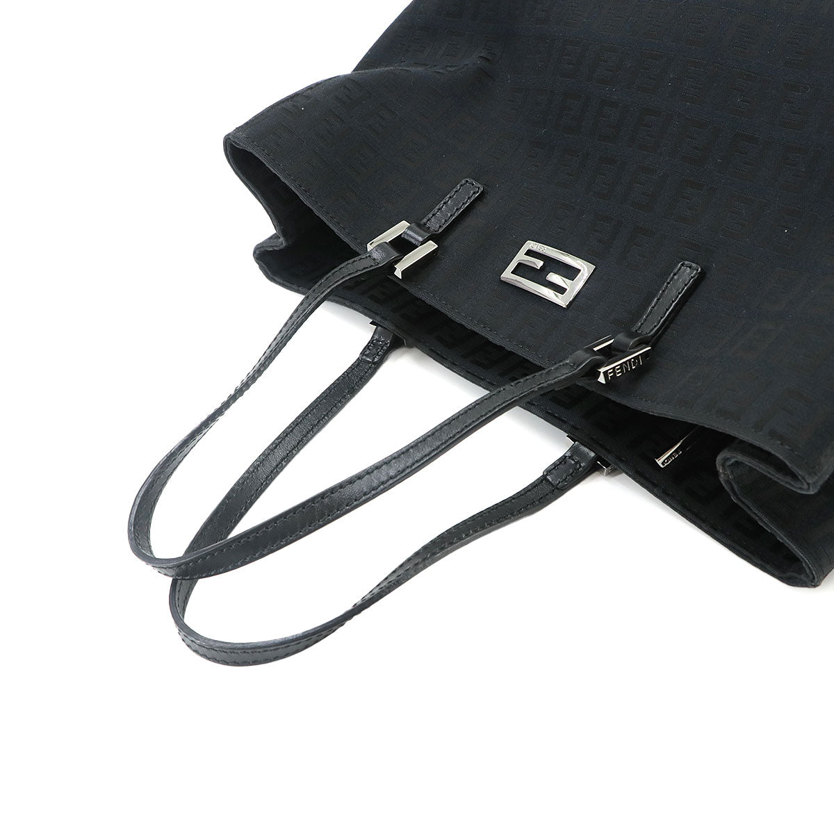 Zucchino Tote Bag Canvas Leather Black 8BH133 Purse