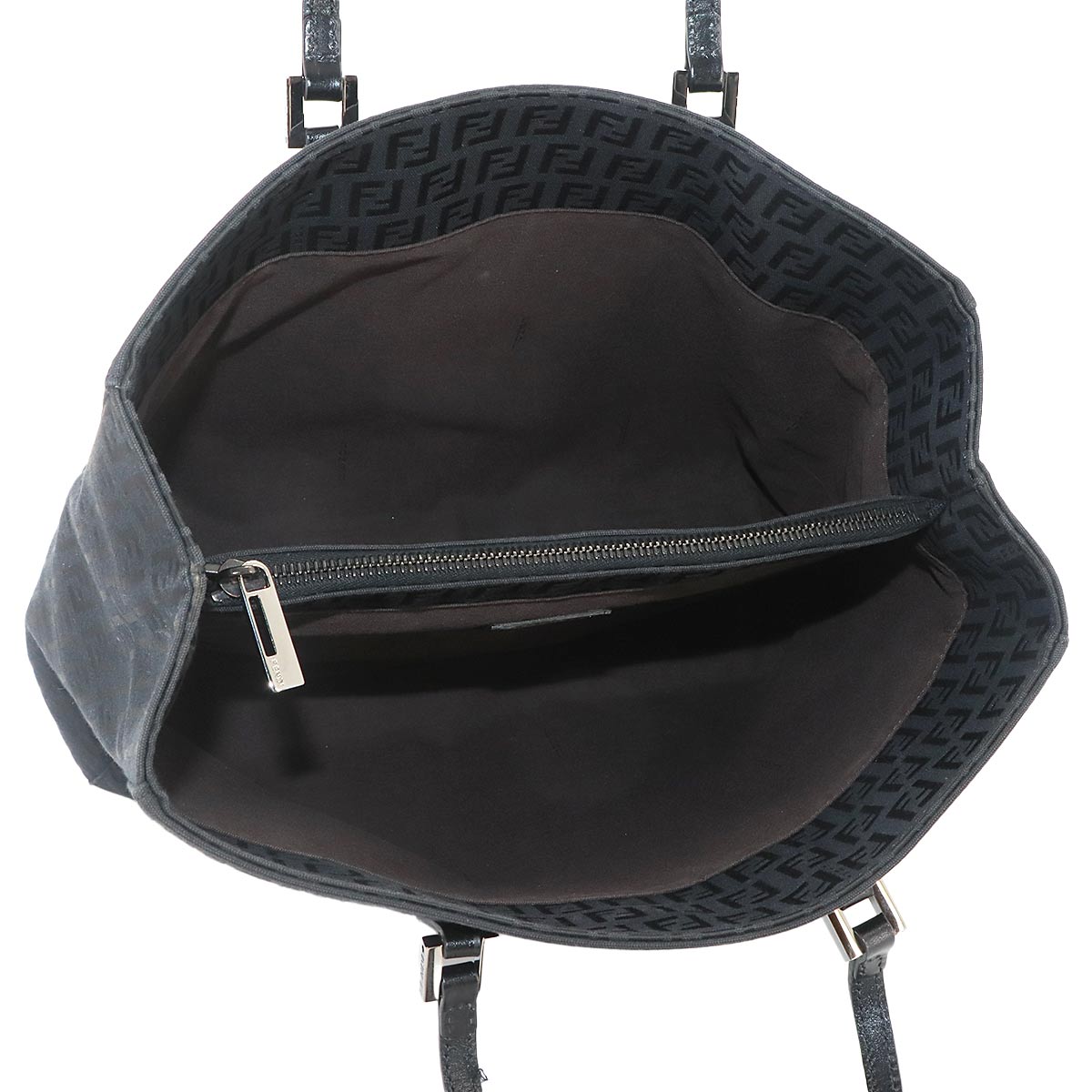 Zucchino Tote Bag Canvas Leather Black 8BH133 Purse