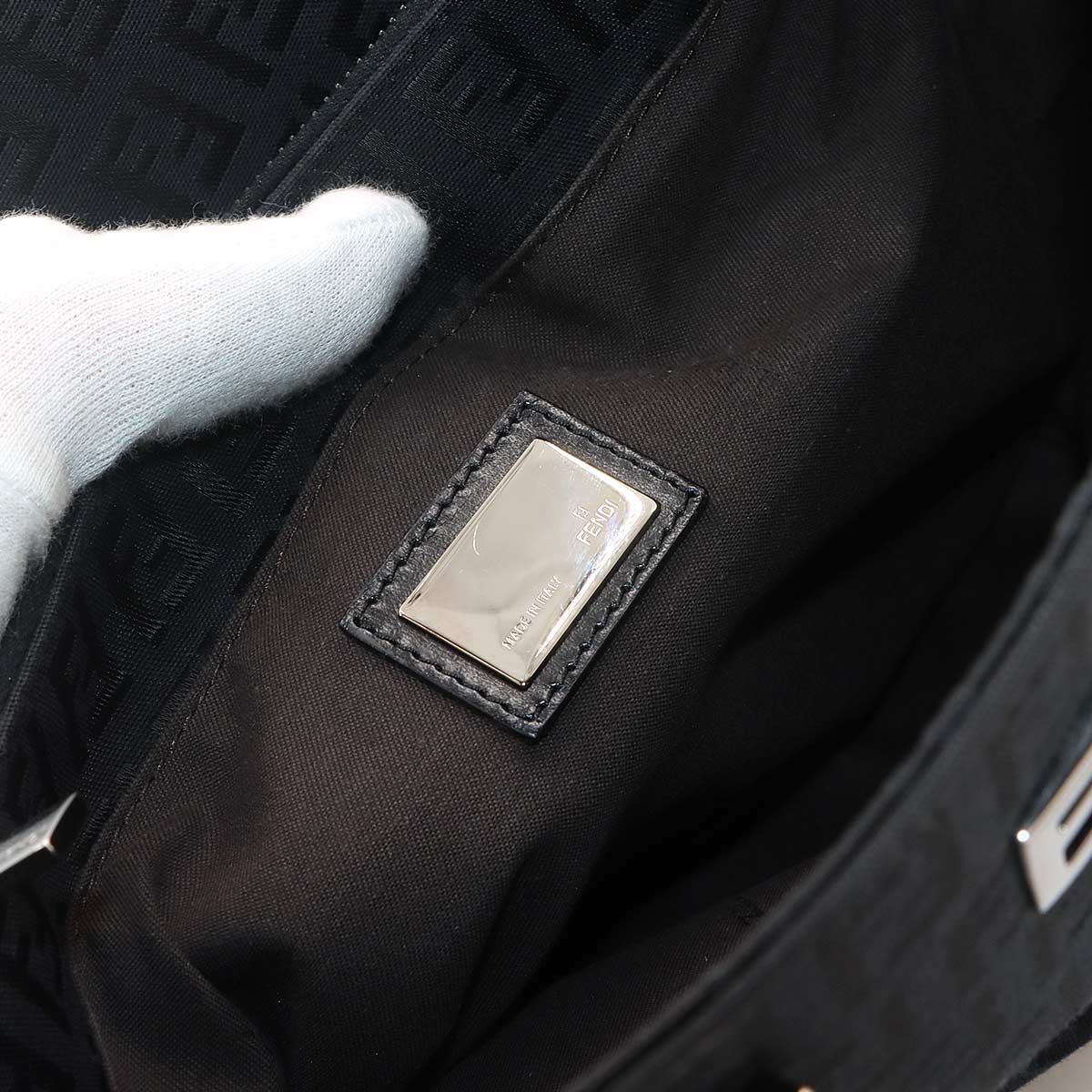 Zucchino Tote Bag Canvas Leather Black 8BH133 Purse