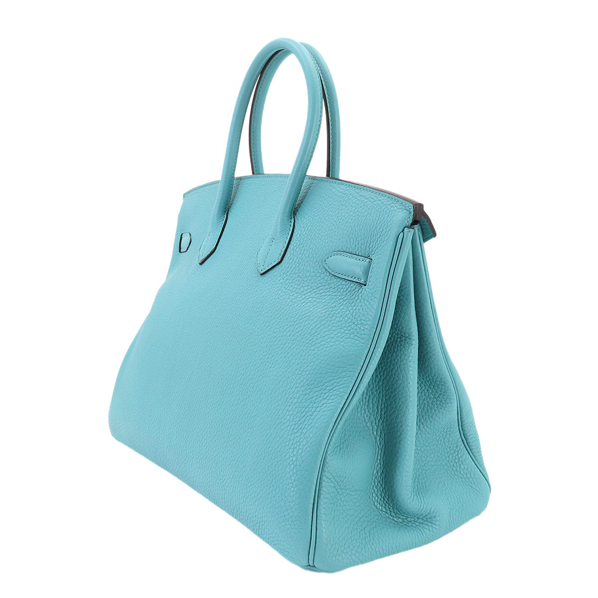 Birkin 35 Taurillon Clemence Blue Saint Cyr Purse